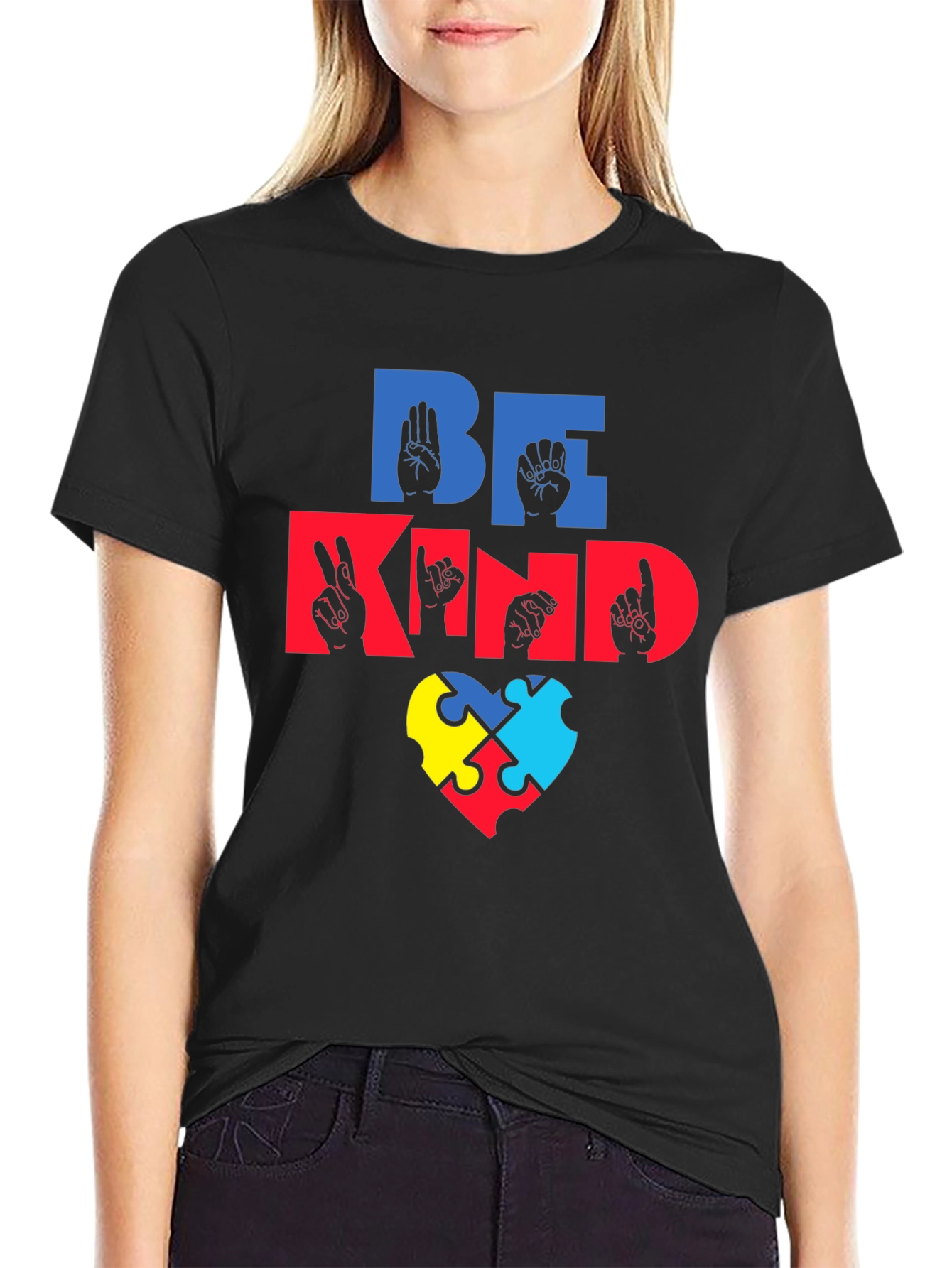 Be Kind Autism Awareness Puzzle Piece Heart T-Shirt