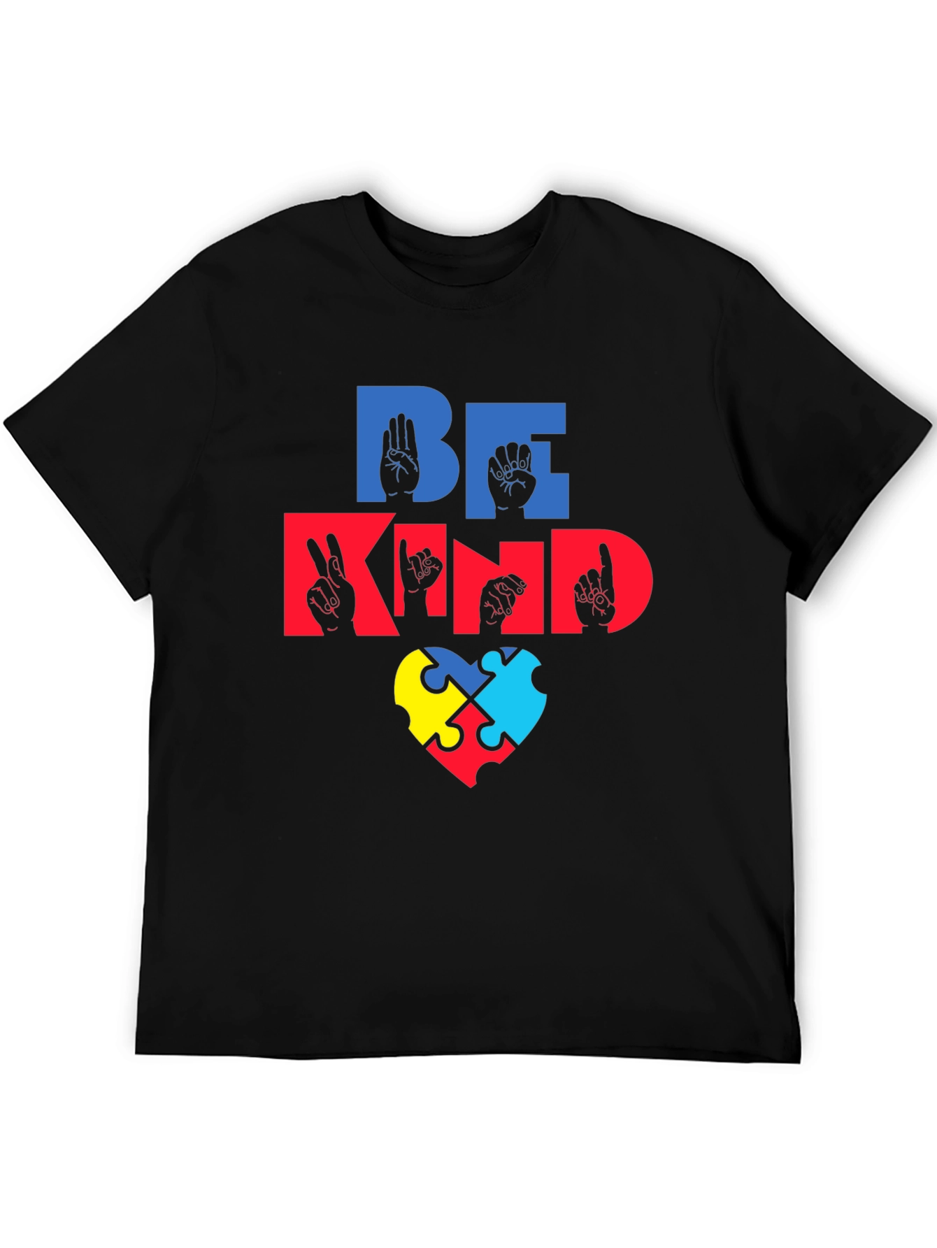 Be Kind Autism Awareness Puzzle Piece Heart T-Shirt