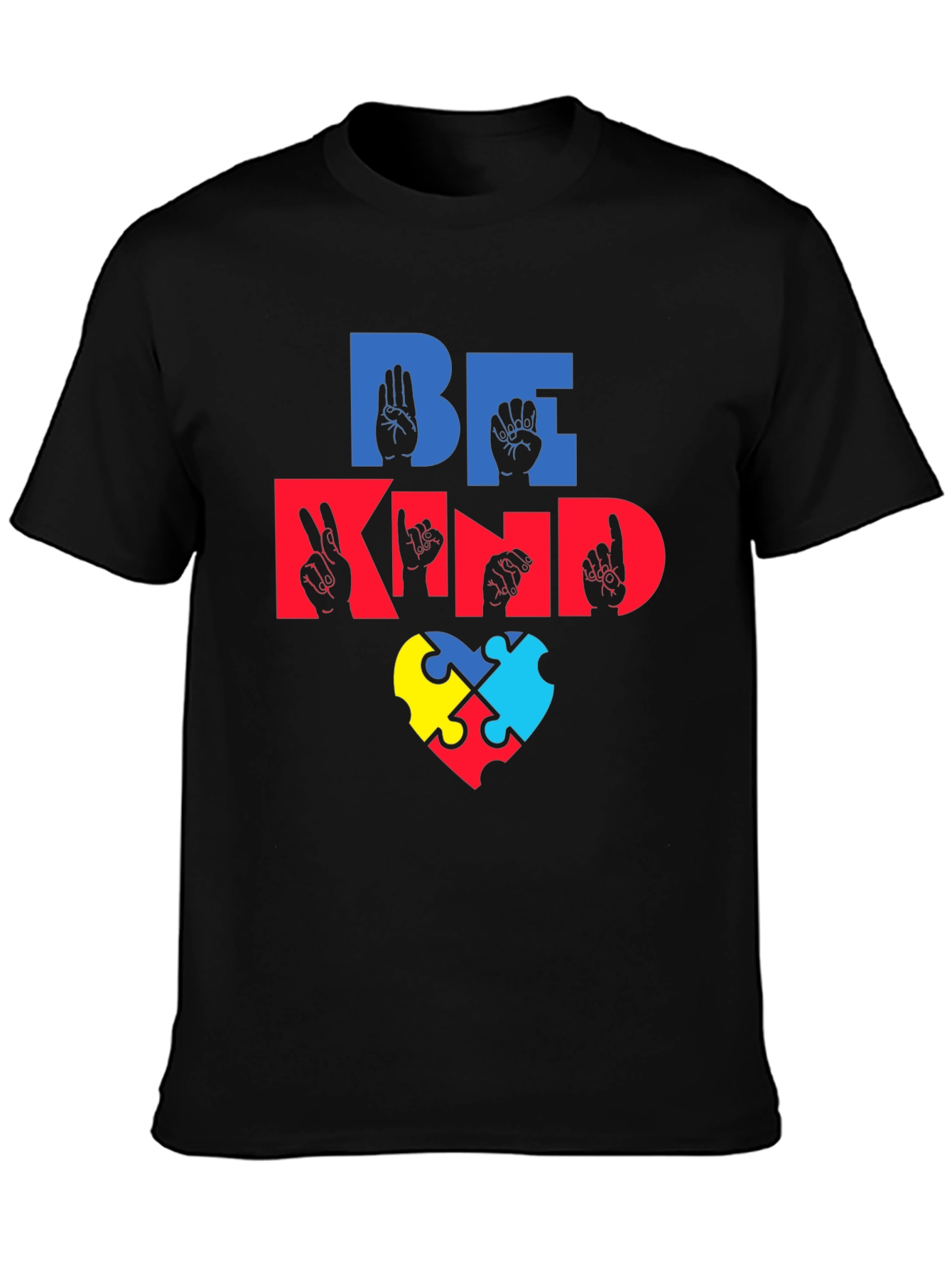 Be Kind Autism Awareness Puzzle Piece Heart T-Shirt