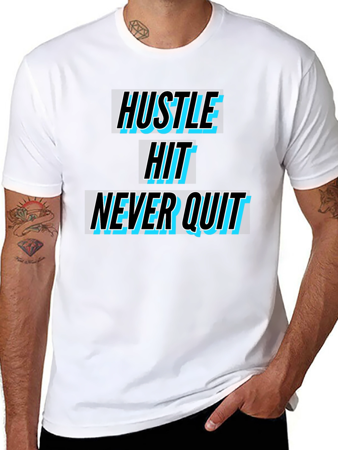 Hustle Hit Never Quit Black T-Shirt