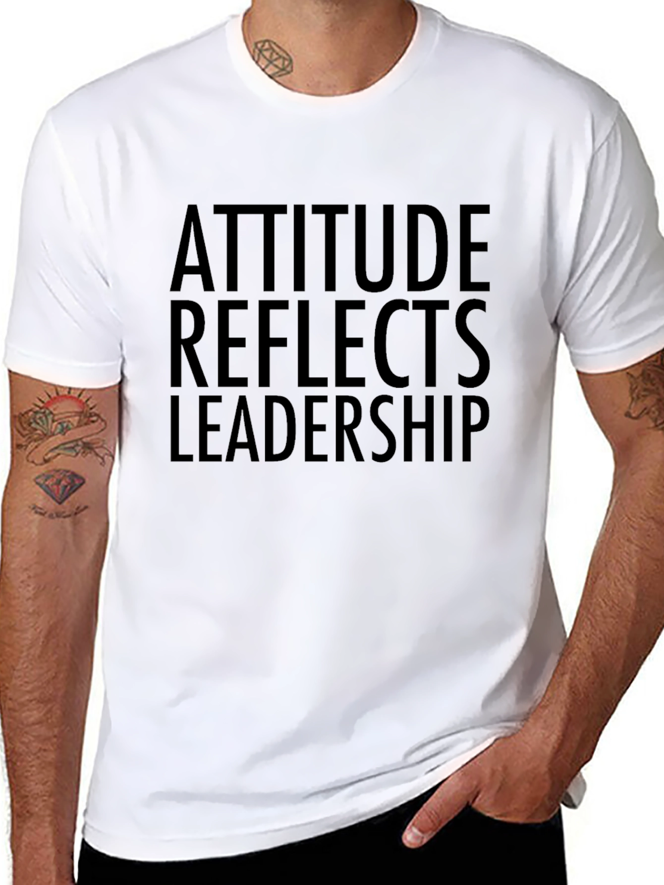 Attitude Reflects Leadership Black Graphic Tee