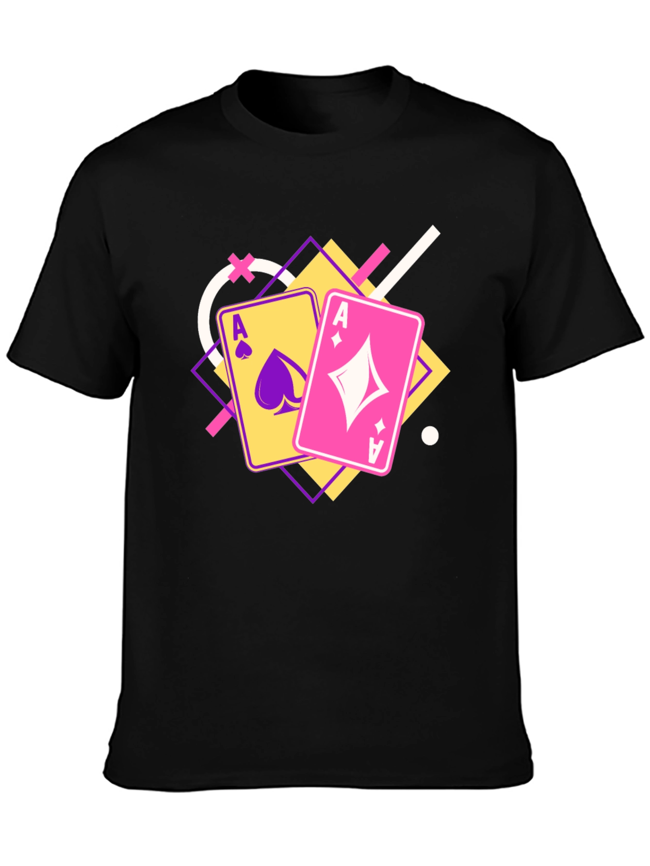 Ace Cards Graphic Tee - Black Casual T-Shirt