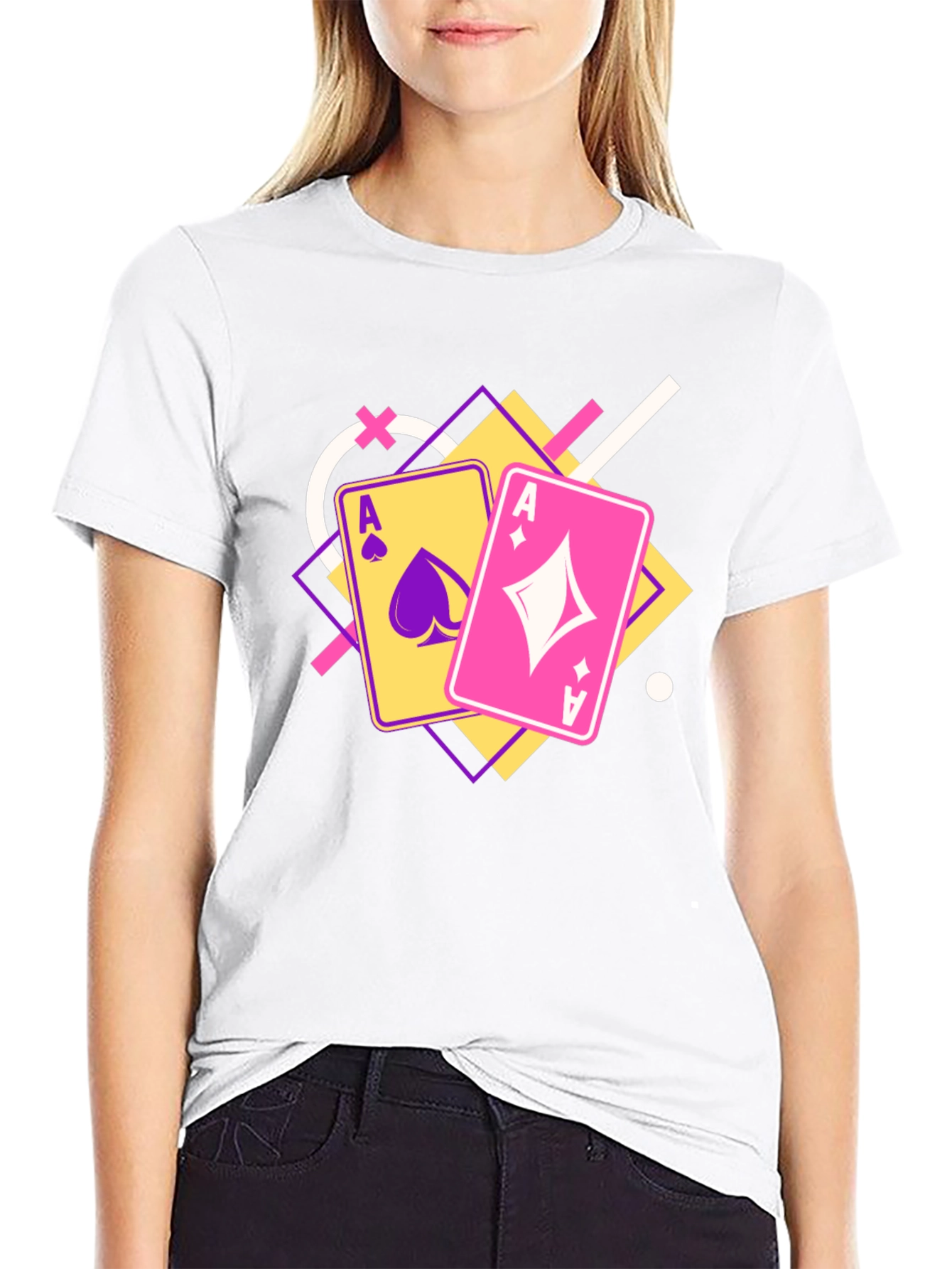 Ace Cards Graphic Tee - Black Casual T-Shirt