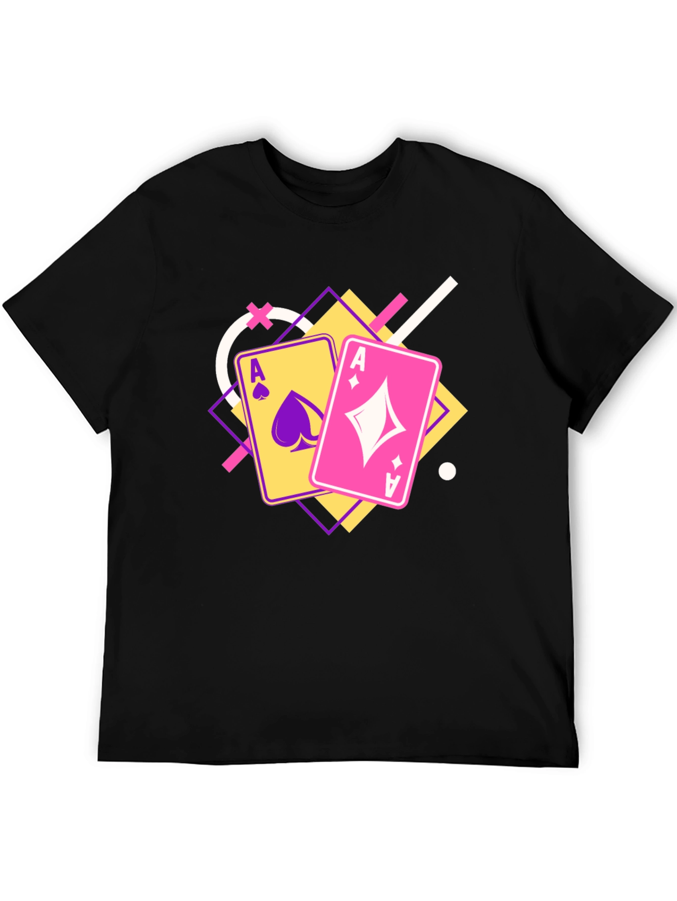 Ace Cards Graphic Tee - Black Casual T-Shirt