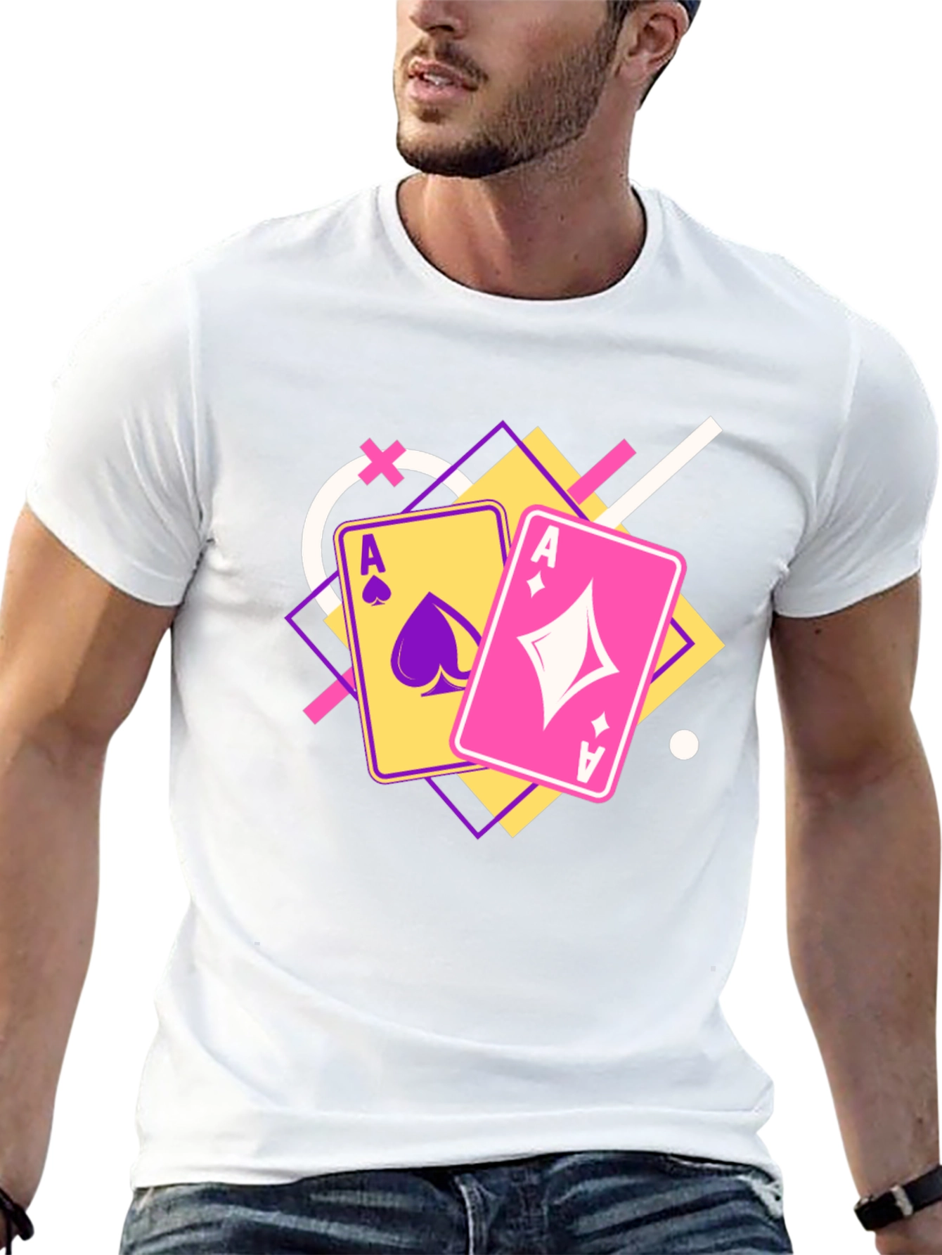 Ace Cards Graphic Tee - Black Casual T-Shirt