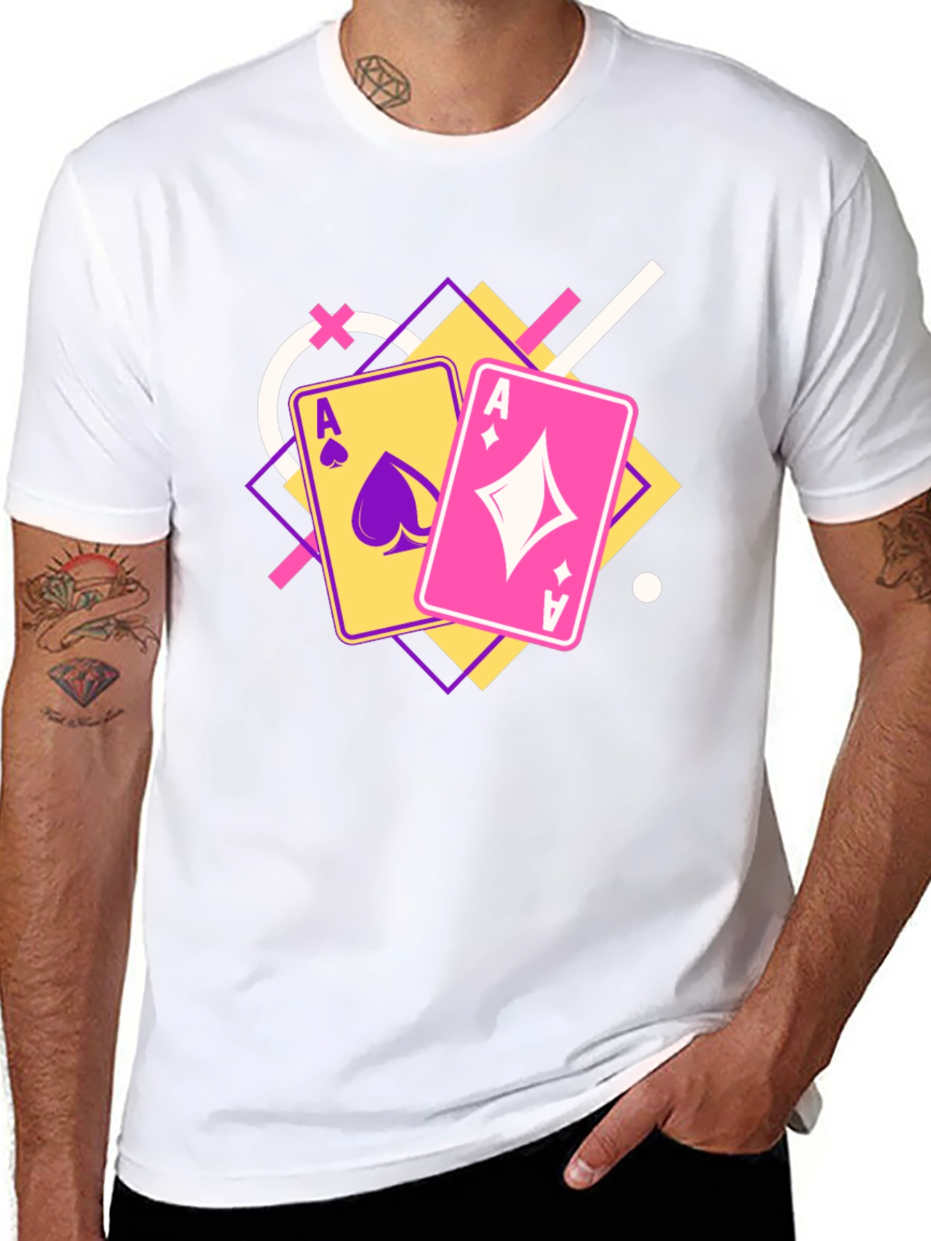 Ace Cards Graphic Tee - Black Casual T-Shirt