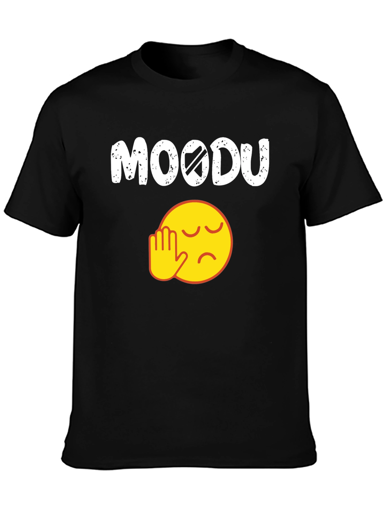 Mood Off Emoji Black Graphic Tee
