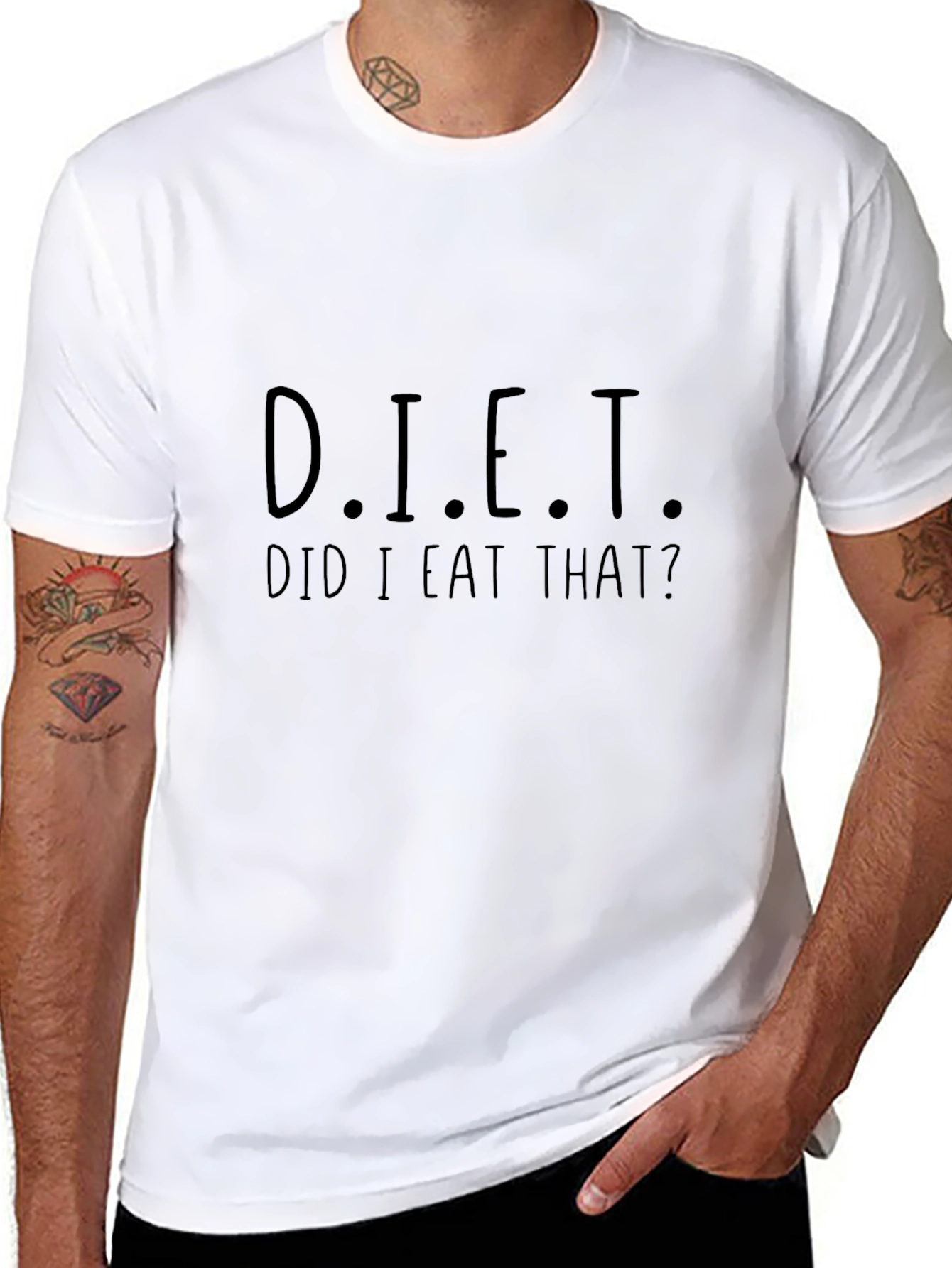 Funny DIET Did I Eat That? Black T-Shirt