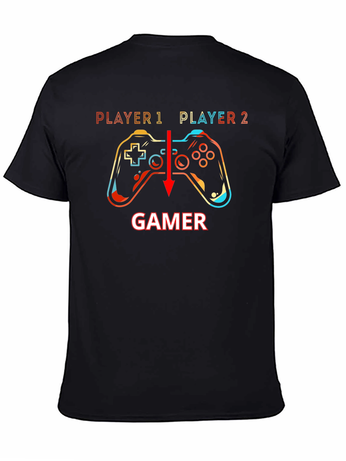 Player 1 & 2 Gamer Black T-Shirt