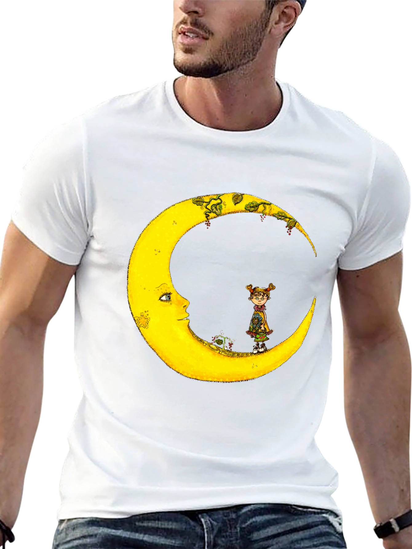 Whimsical Moon Graphic T-Shirt - Unisex