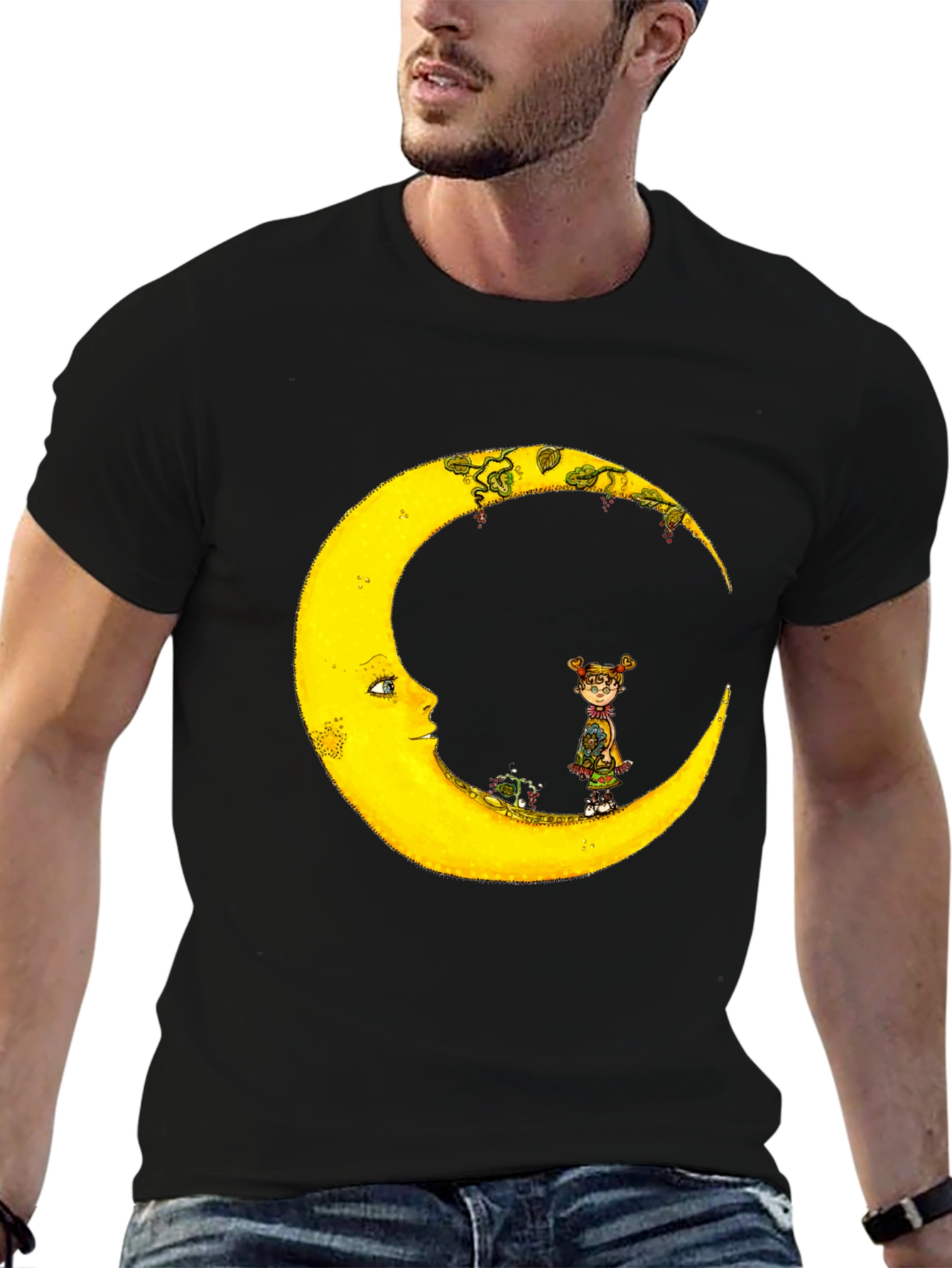 Whimsical Moon Graphic T-Shirt - Unisex