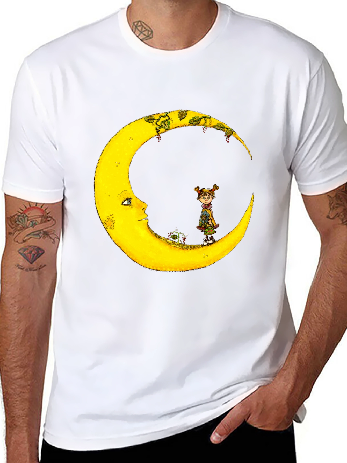 Whimsical Moon Graphic T-Shirt - Unisex