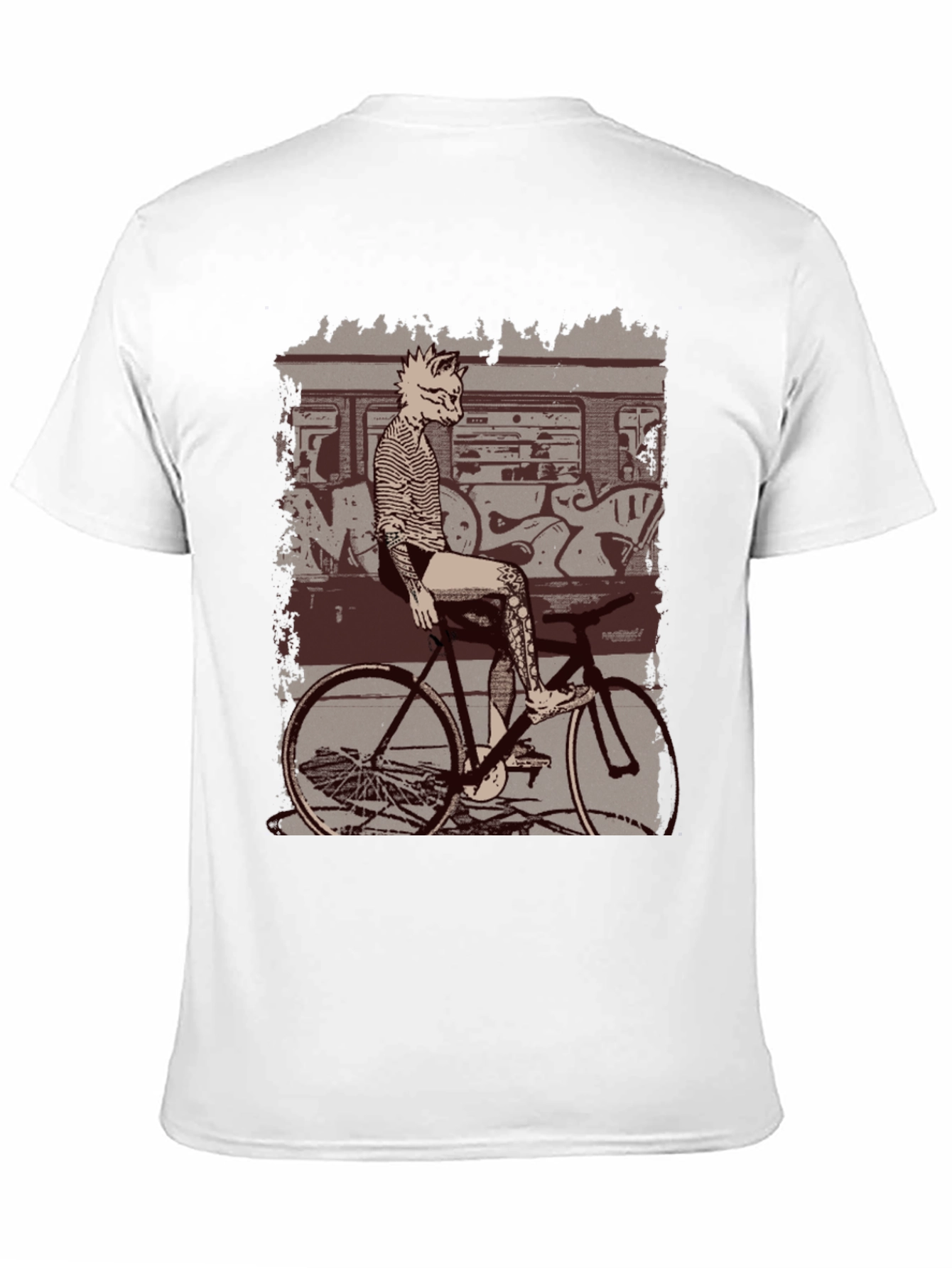 Cat on Bike Graphic T-Shirt