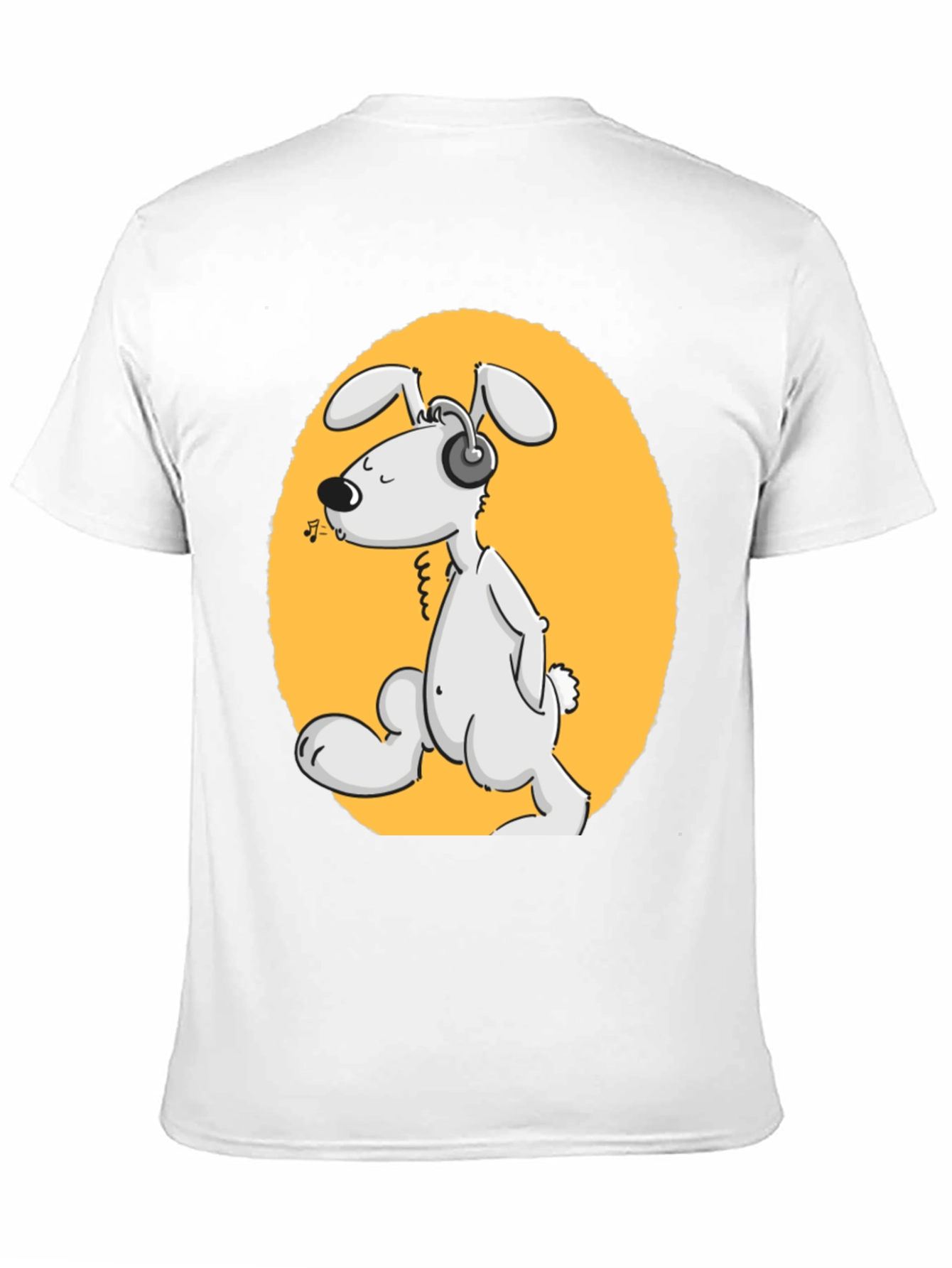 Dog with Headphones Graphic Tee - Black