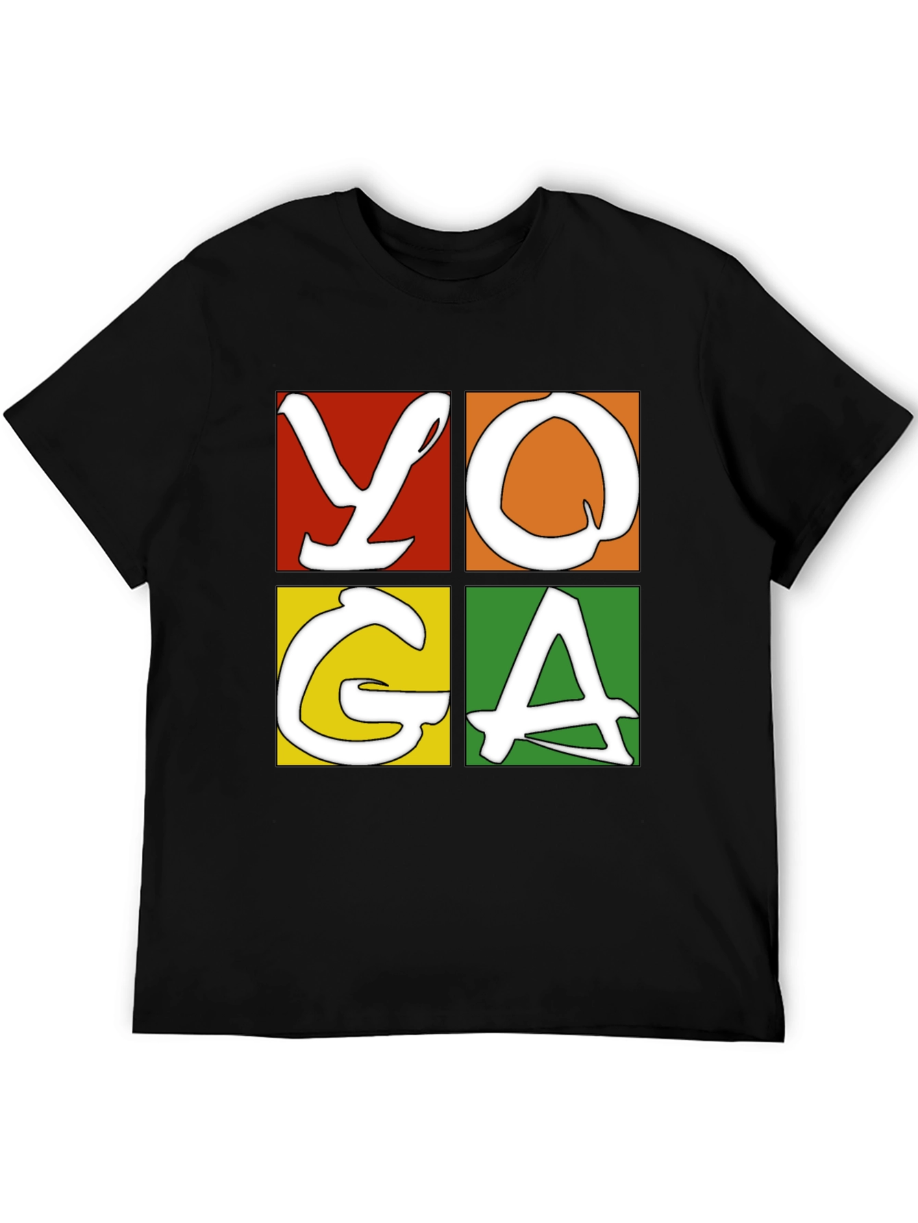 Yoga Graphic Tee - Mens Black Cotton T-Shirt