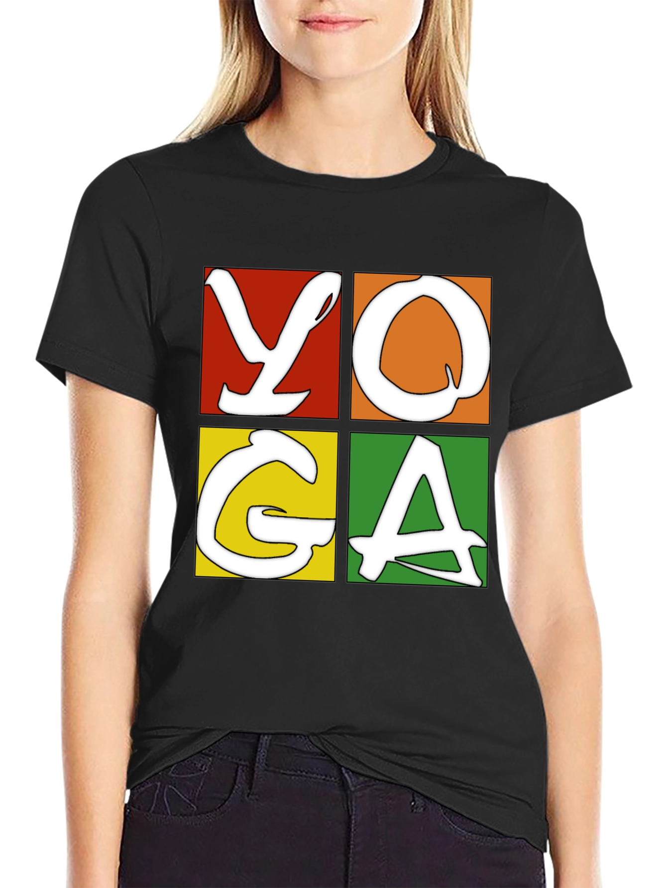 Yoga Graphic Tee - Mens Black Cotton T-Shirt