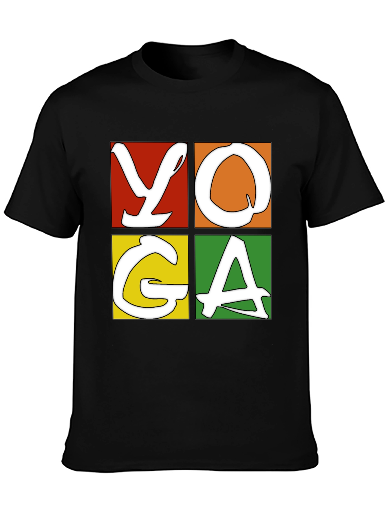 Yoga Graphic Tee - Mens Black Cotton T-Shirt