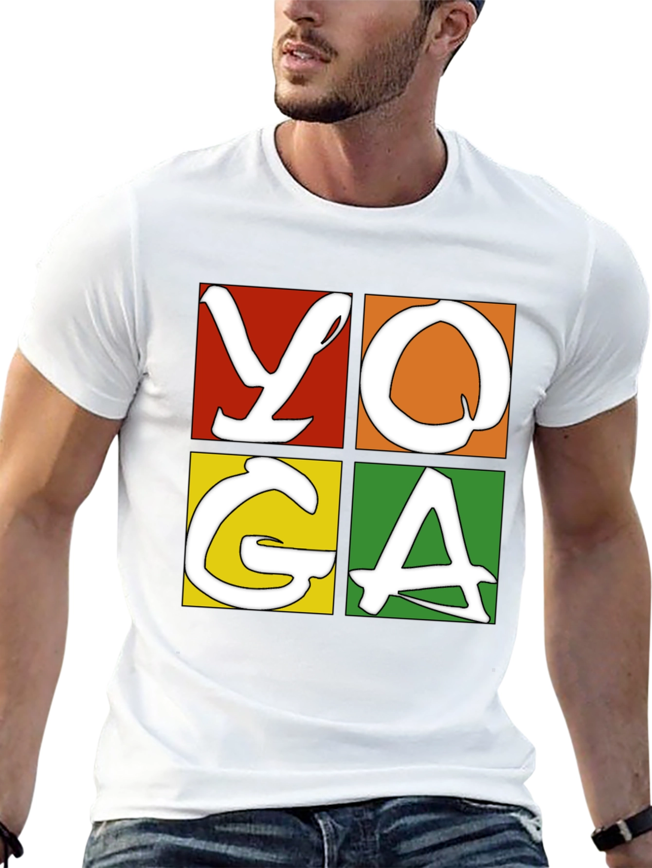 Yoga Graphic Tee - Mens Black Cotton T-Shirt