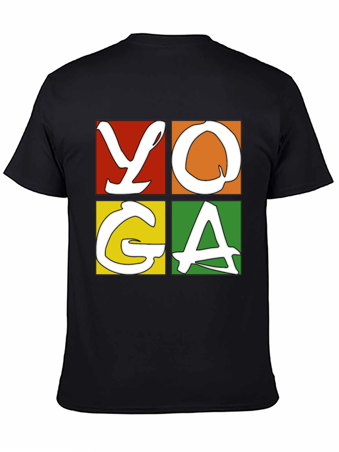 Yoga Graphic Tee - Mens Black Cotton T-Shirt