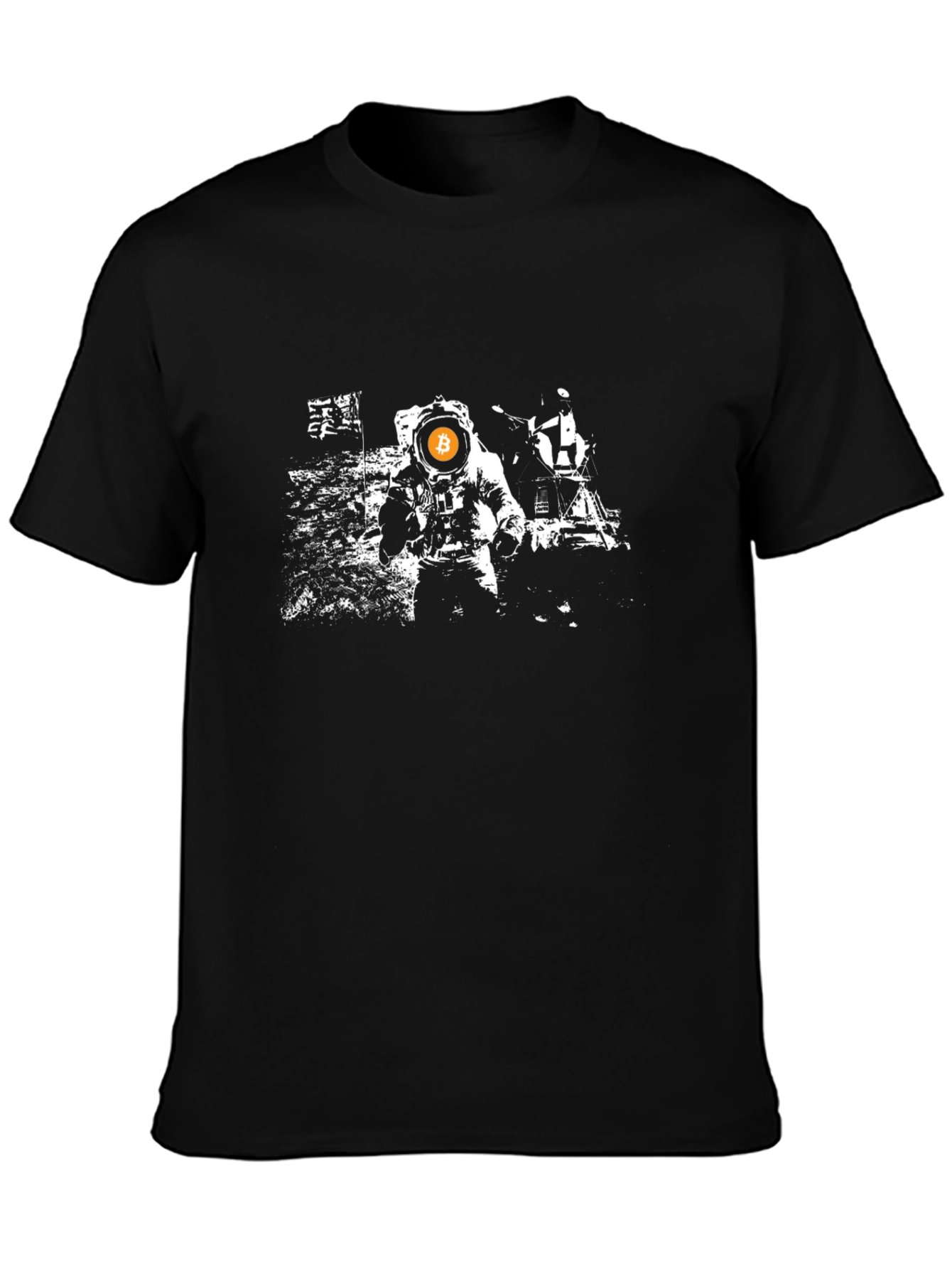 Bitcoin to the Moon Black T-Shirt - Crypto Astronaut