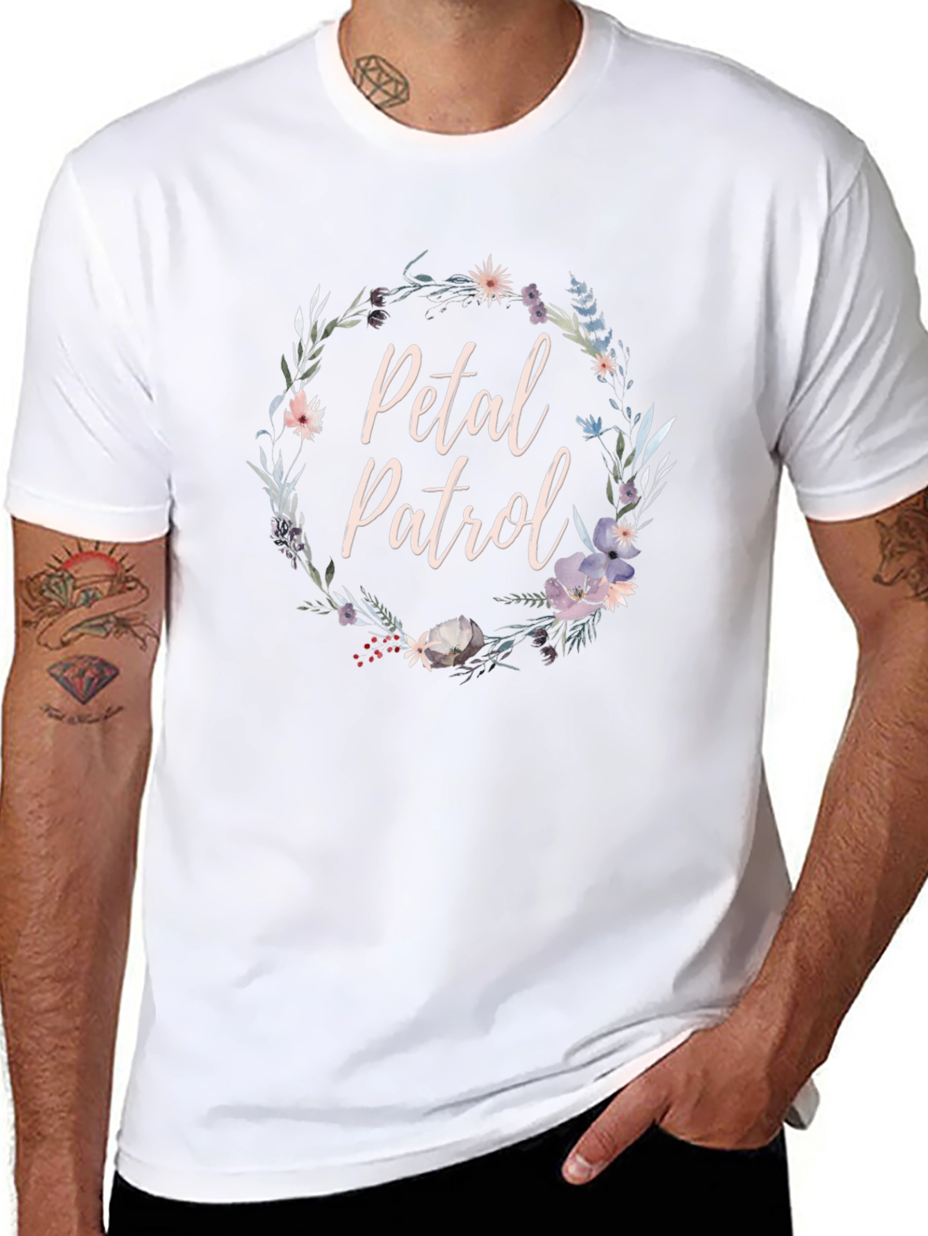 Petal Patrol Floral Graphic Tee - Unisex