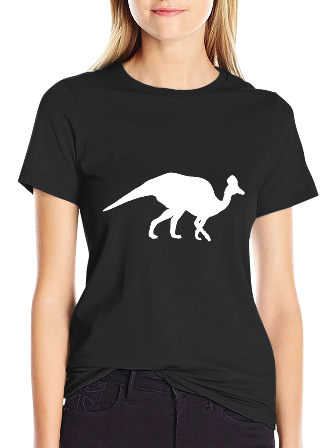Dinosaur Silhouette Graphic Tee - Black