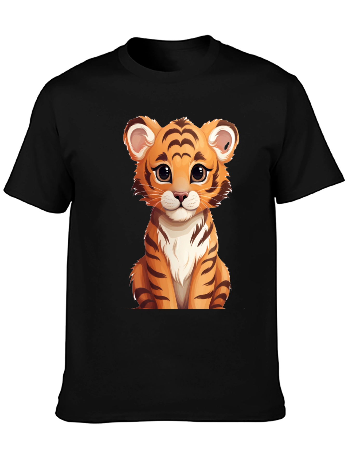 Cute Cartoon Tiger Graphic T-Shirt