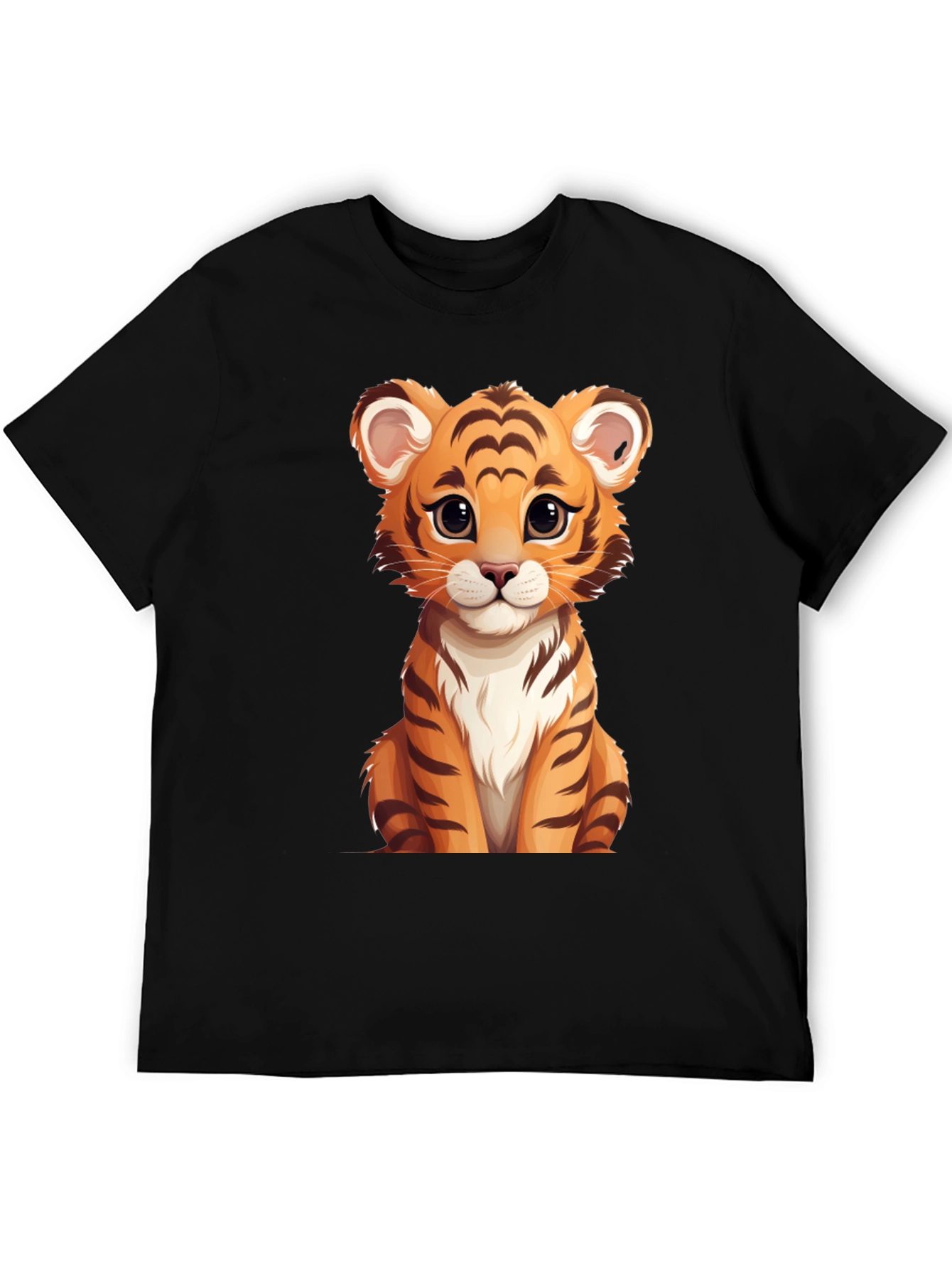 Cute Cartoon Tiger Graphic T-Shirt