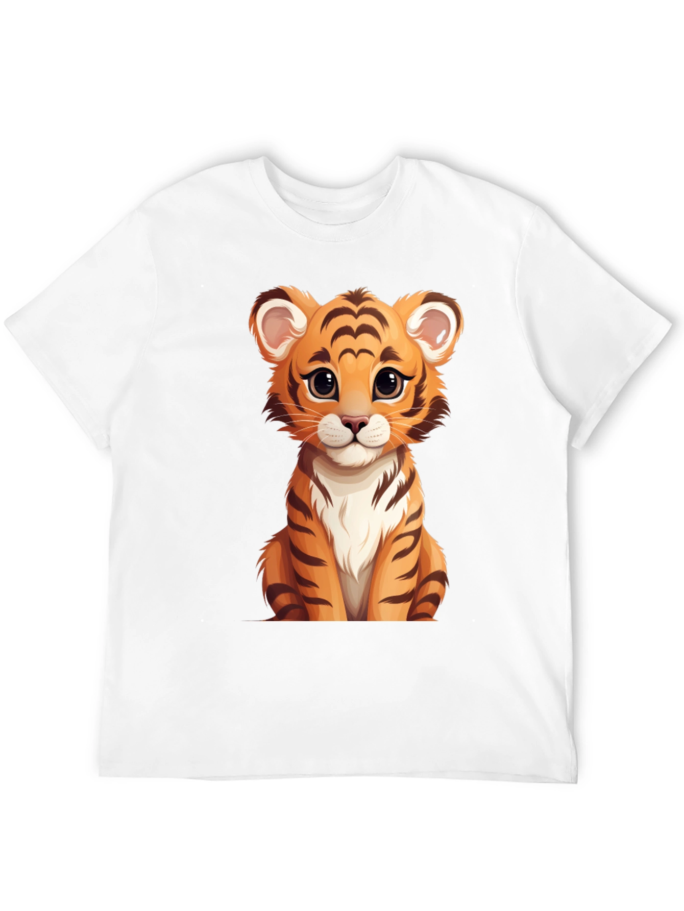 Cute Cartoon Tiger Graphic T-Shirt