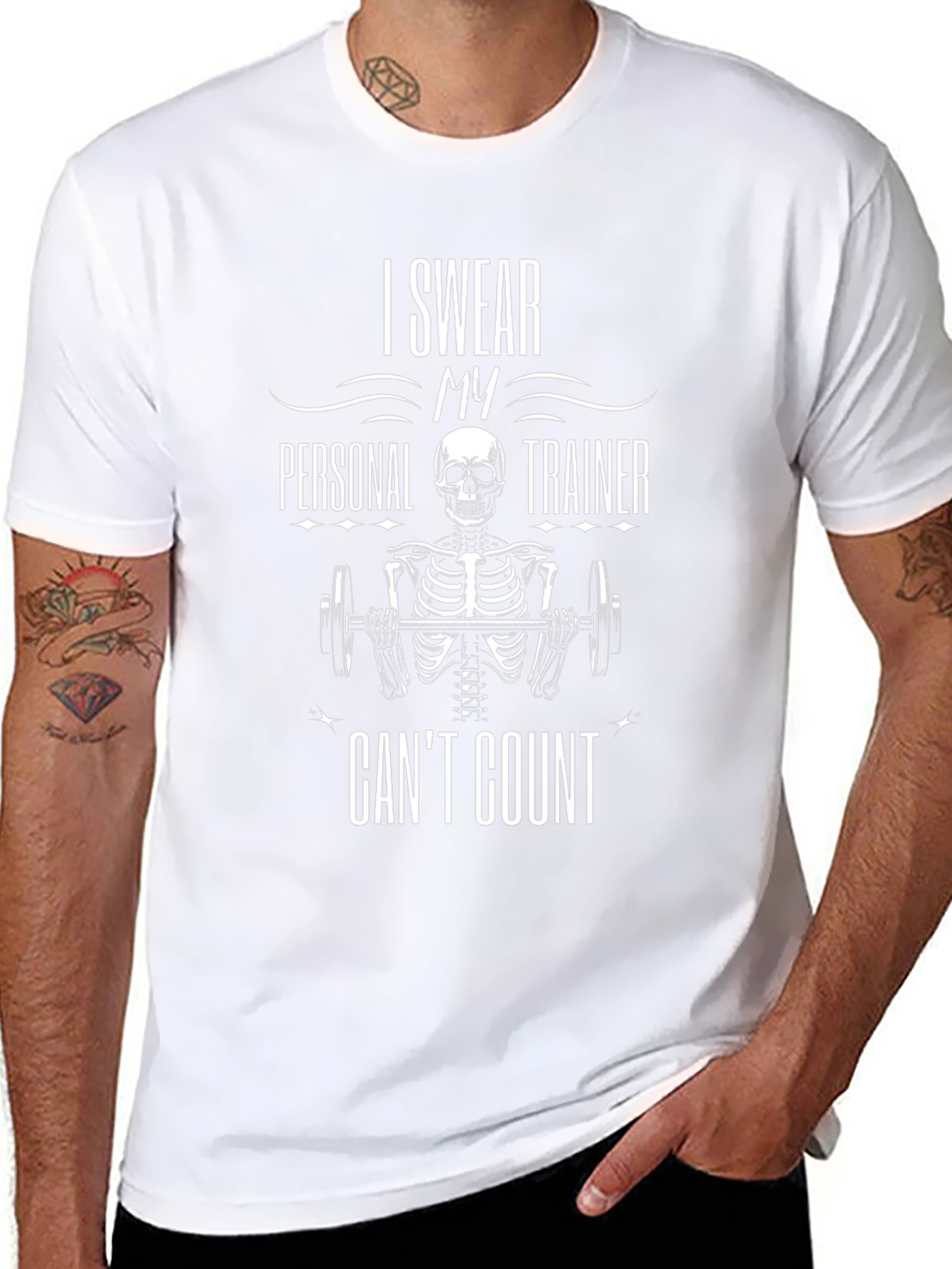 Funny Skeleton Personal Trainer Workout T-Shirt