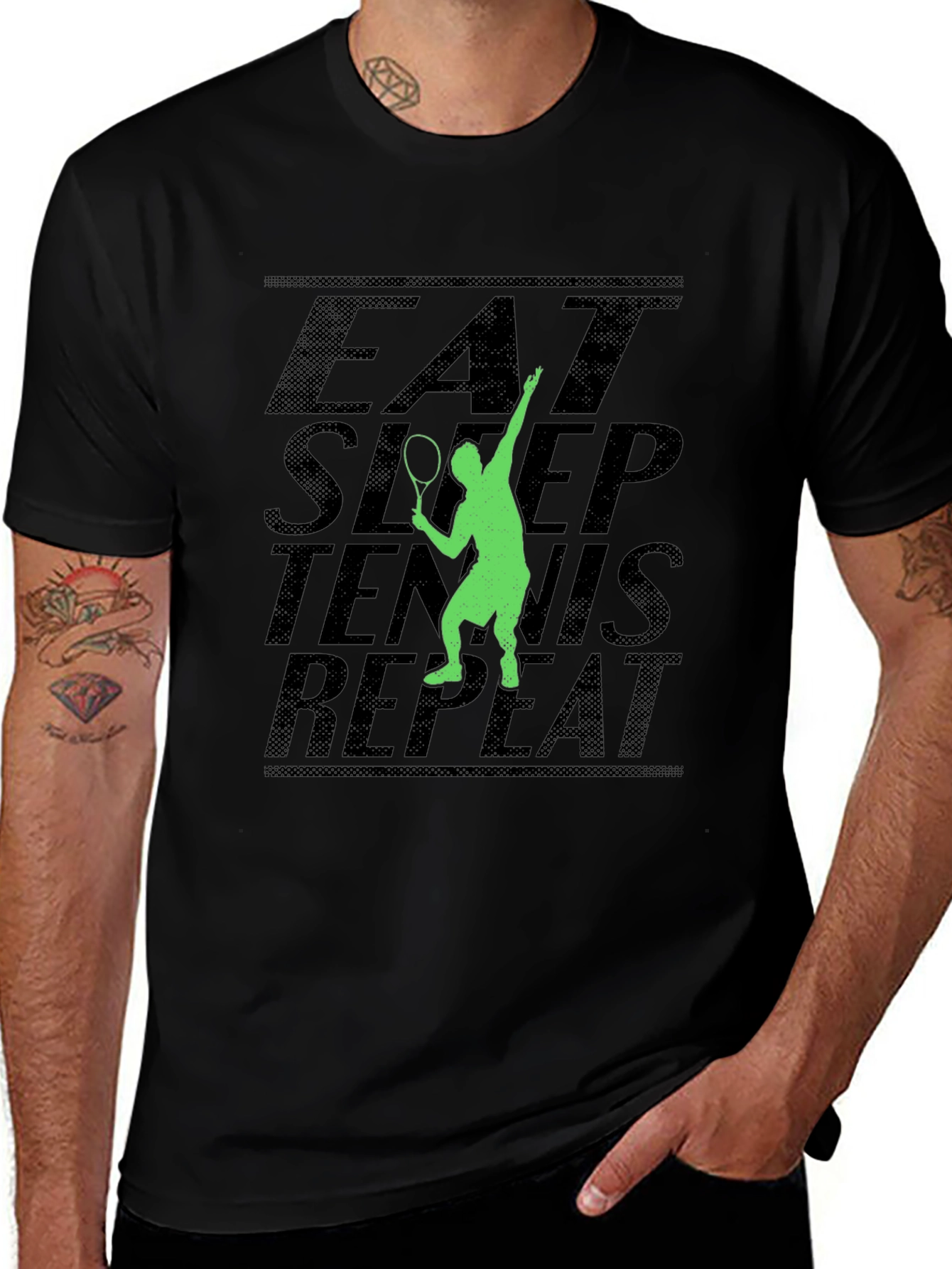 Eat Sleep Tennis Repeat Graphic Tee
