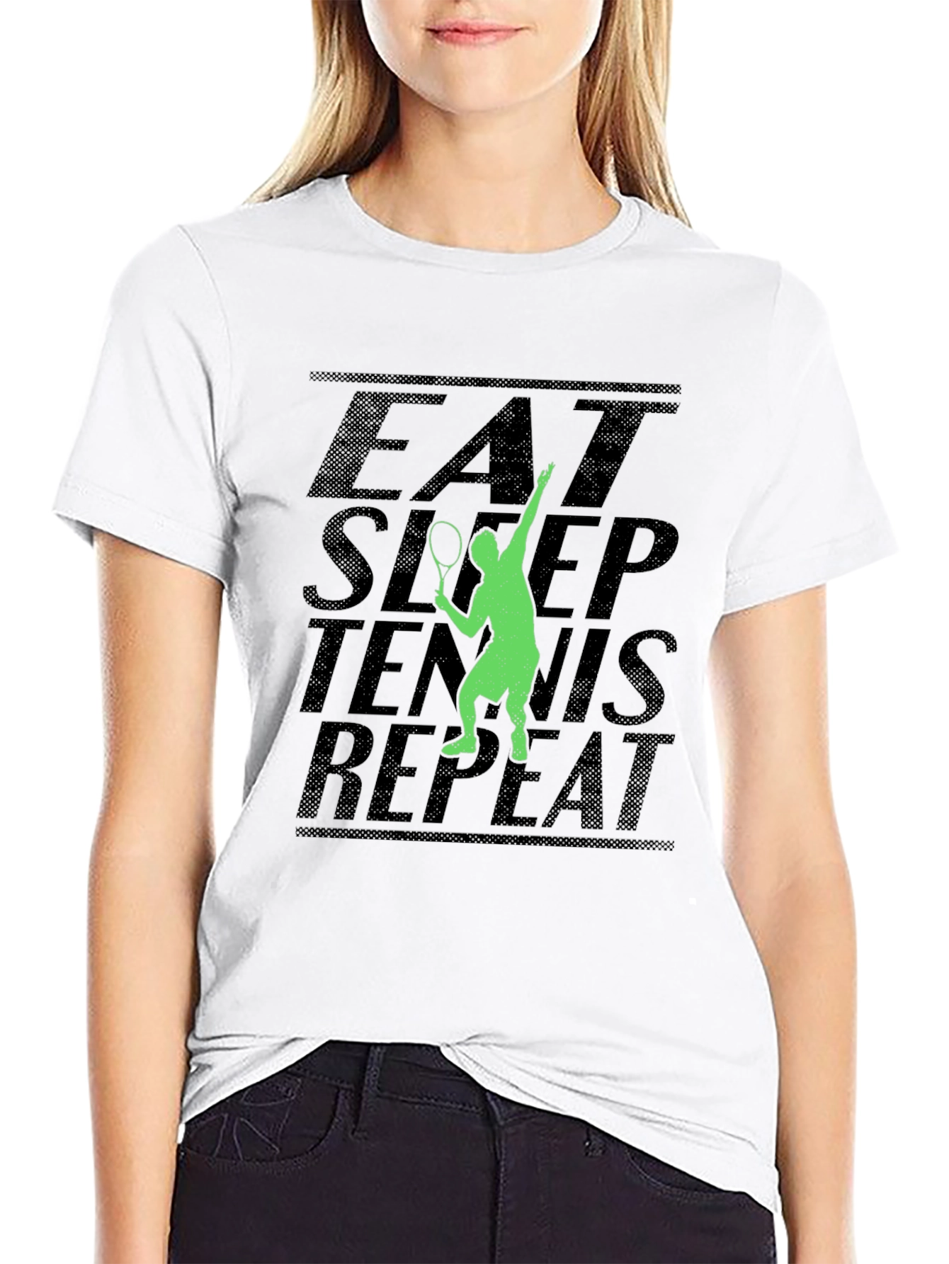 Eat Sleep Tennis Repeat Graphic Tee