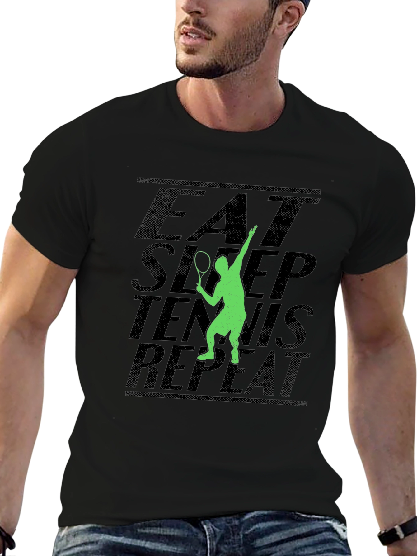 Eat Sleep Tennis Repeat Graphic Tee