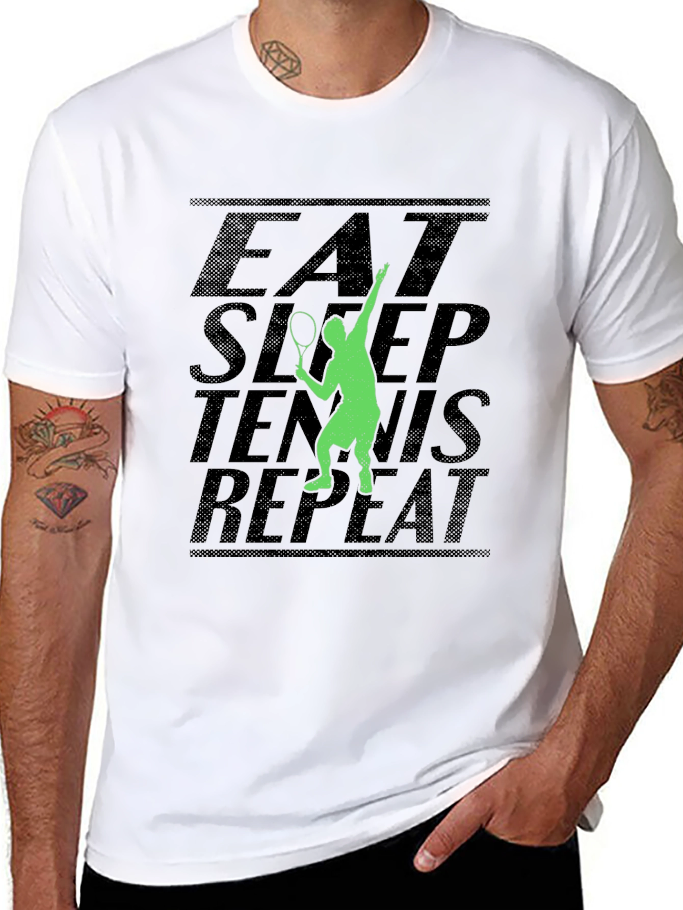 Eat Sleep Tennis Repeat Graphic Tee