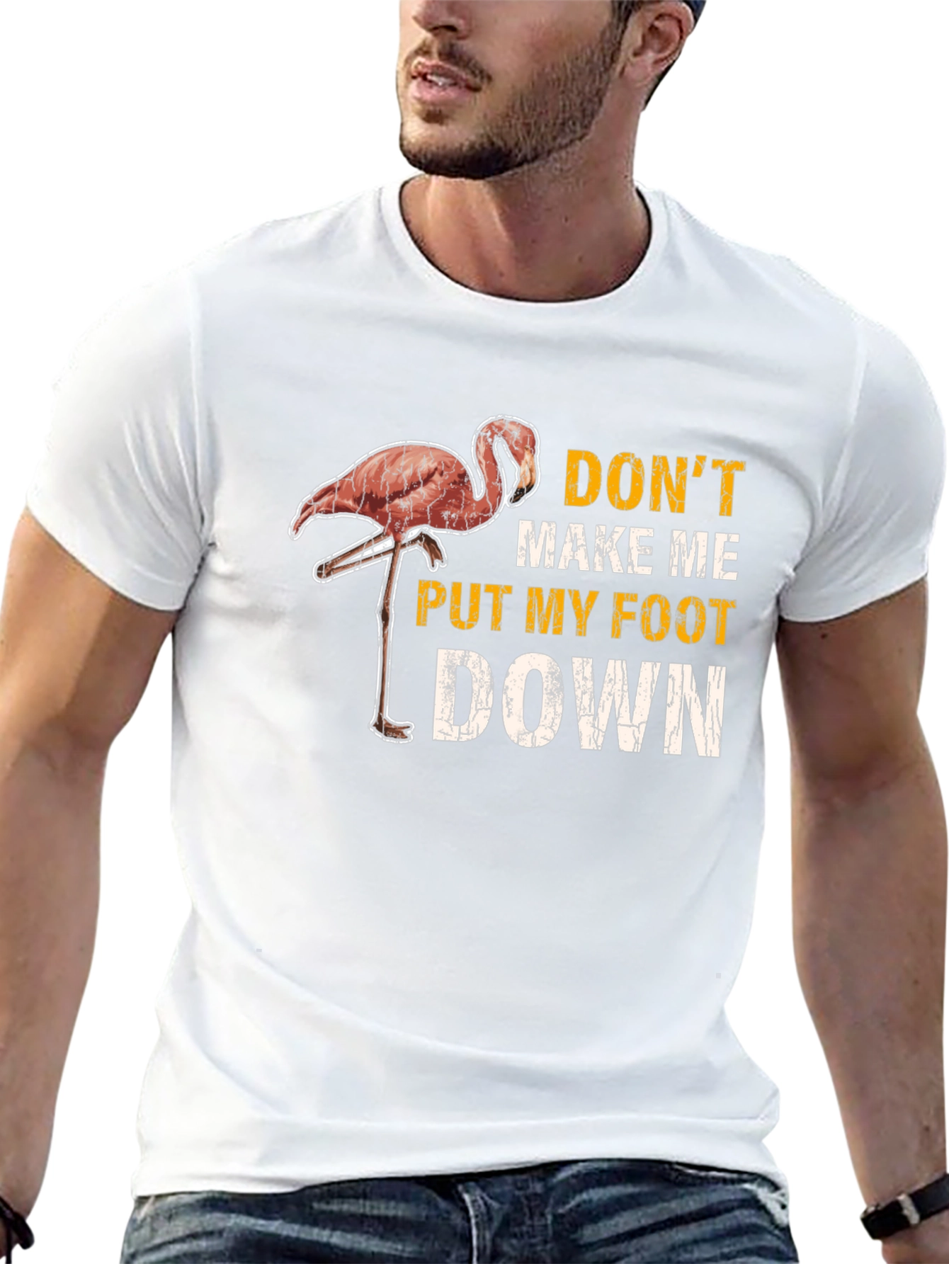 Dont Make Me Put My Foot Down Flamingo T-Shirt