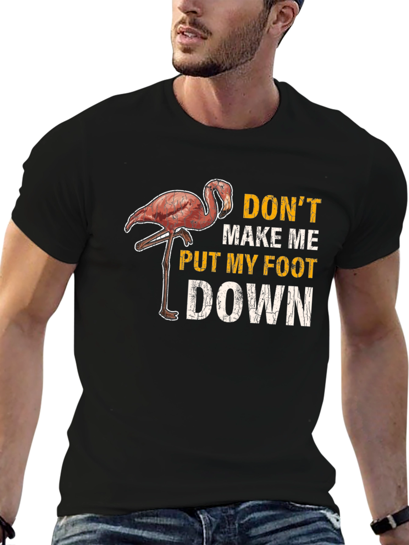 Dont Make Me Put My Foot Down Flamingo T-Shirt