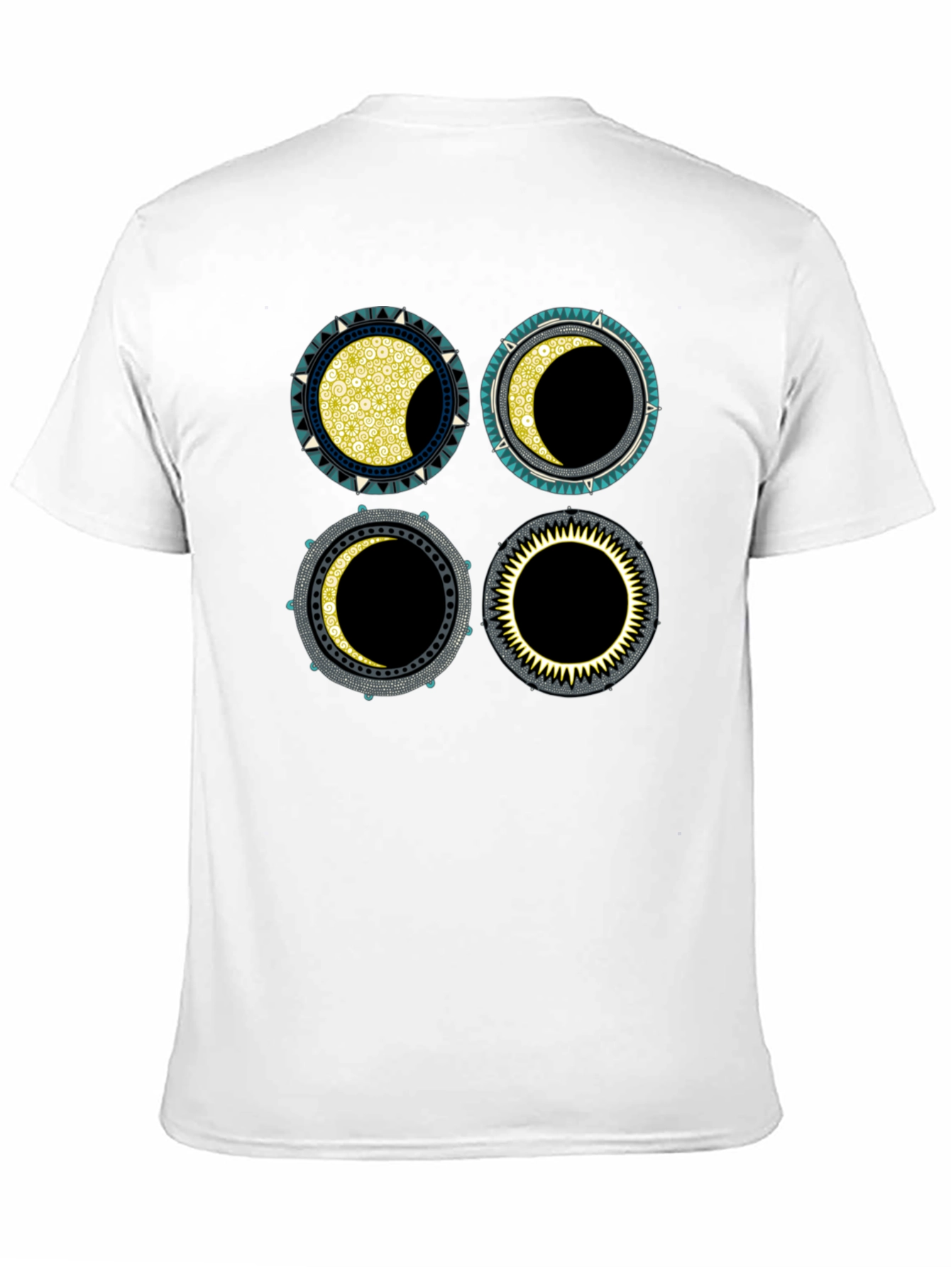 Lunar Phases Graphic T-Shirt - Black