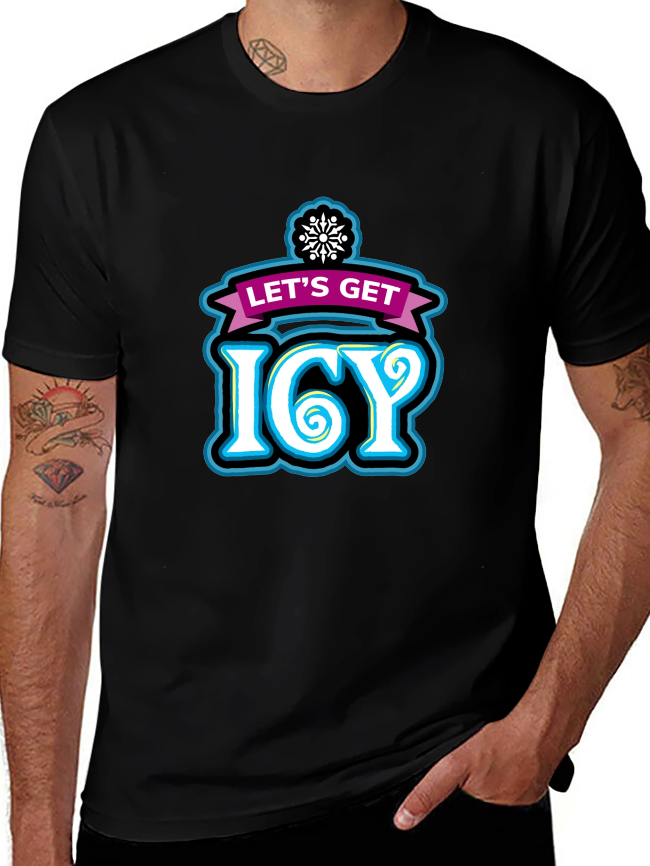 Lets Get Icy Graphic Tee - Winter Party Shirt
