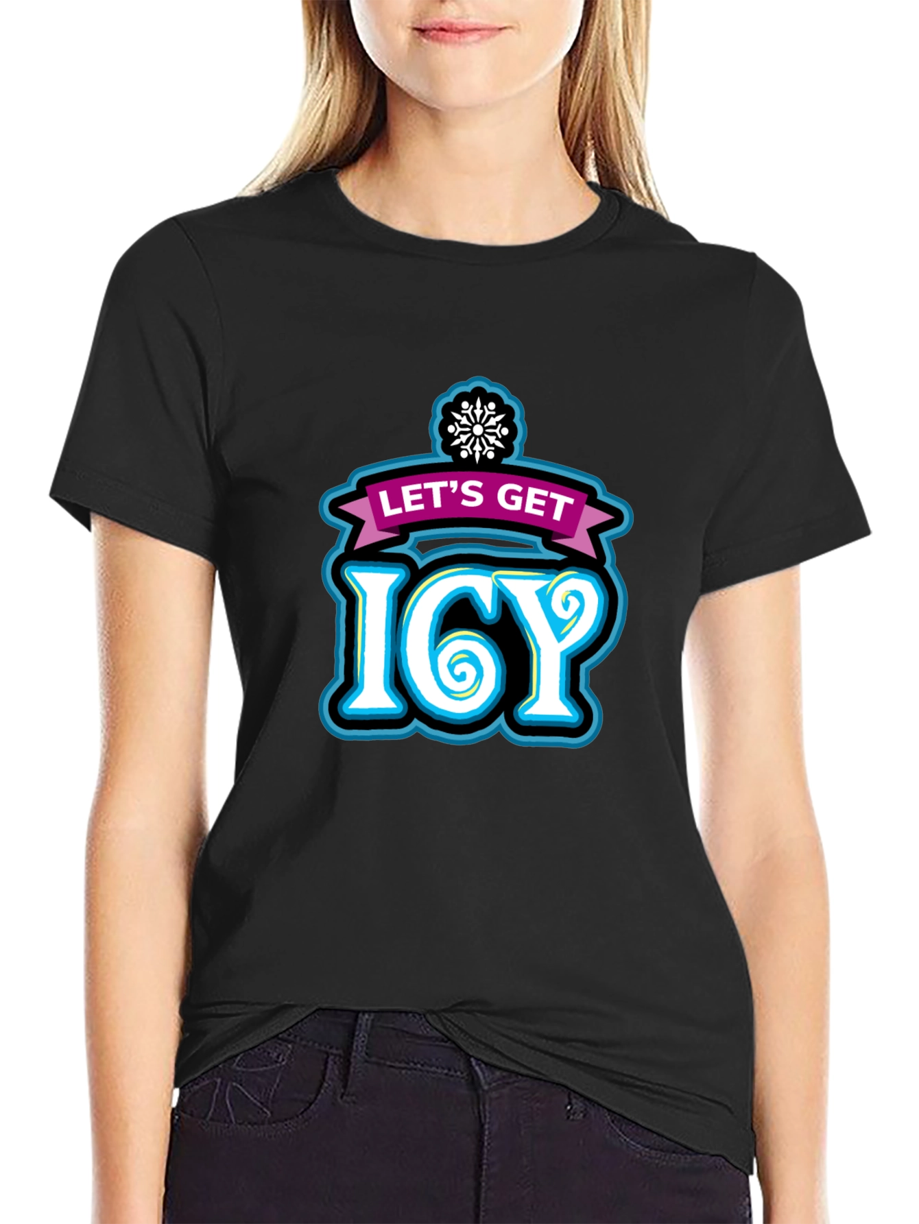 Lets Get Icy Graphic Tee - Winter Party Shirt