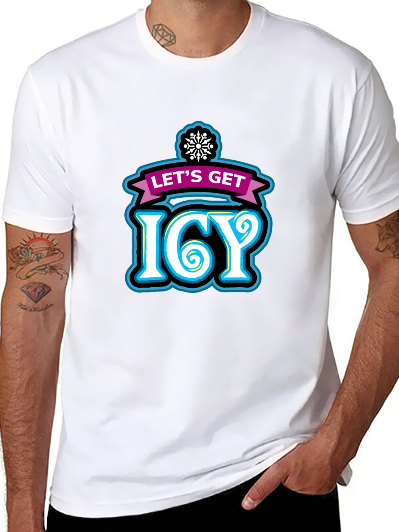 Lets Get Icy Graphic Tee - Winter Party Shirt