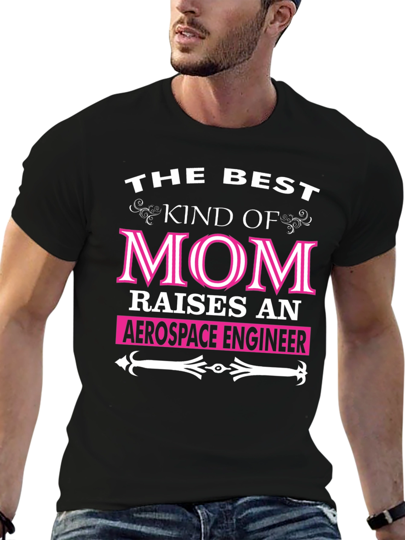 Best Mom Aerospace Engineer Black T-Shirt