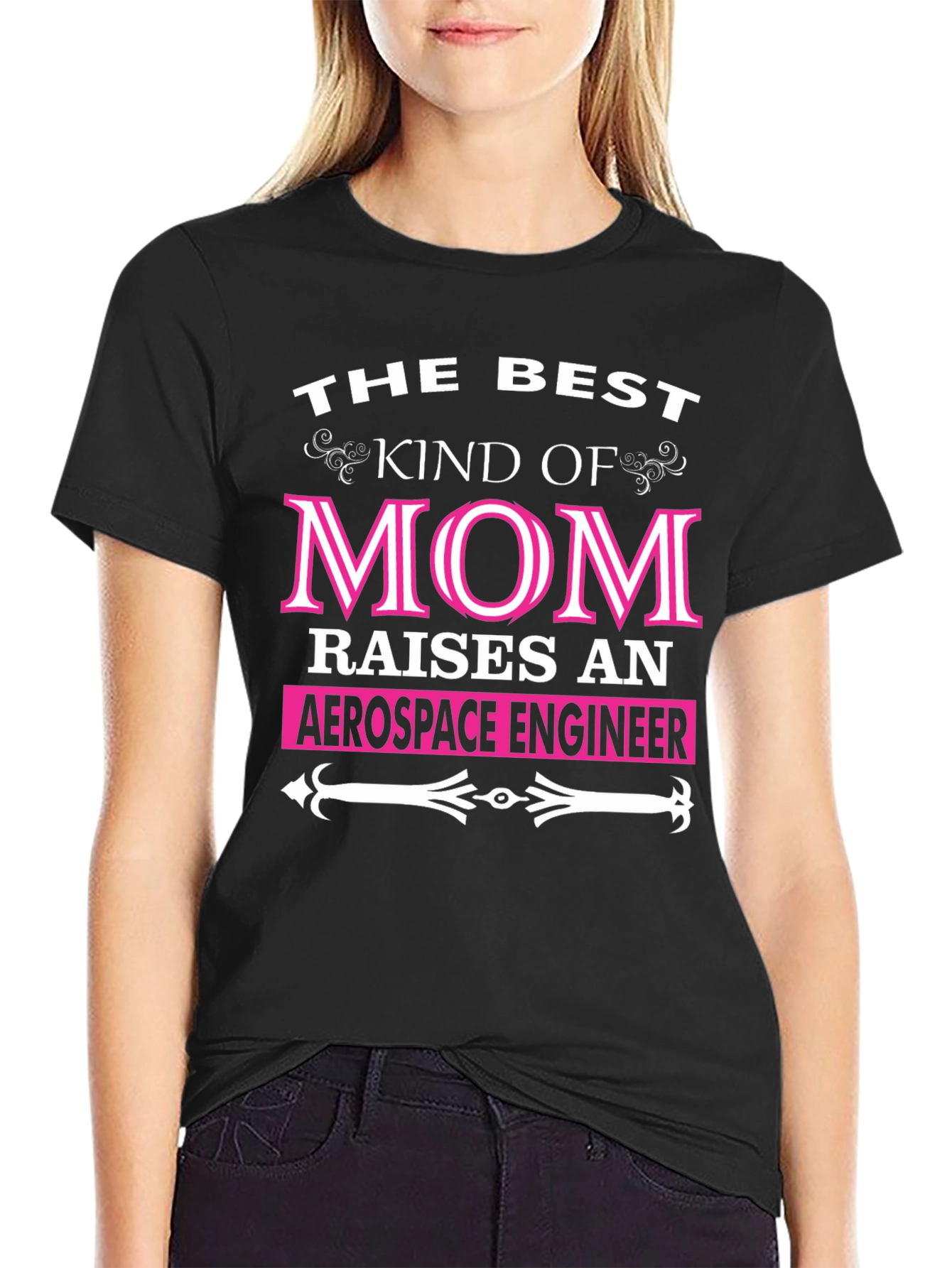 Best Mom Aerospace Engineer Black T-Shirt