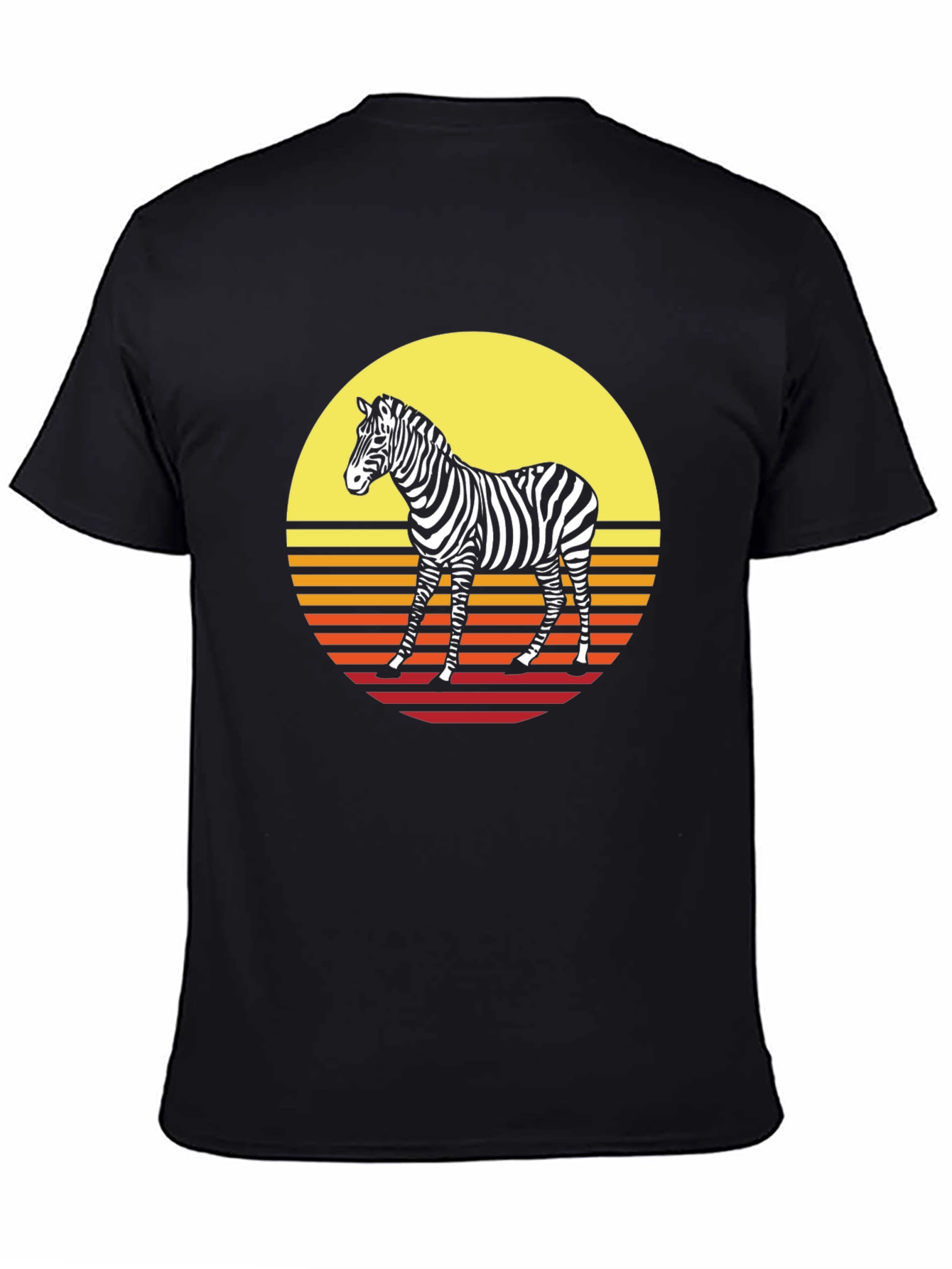 Retro Zebra Graphic Tee - Sunset Style