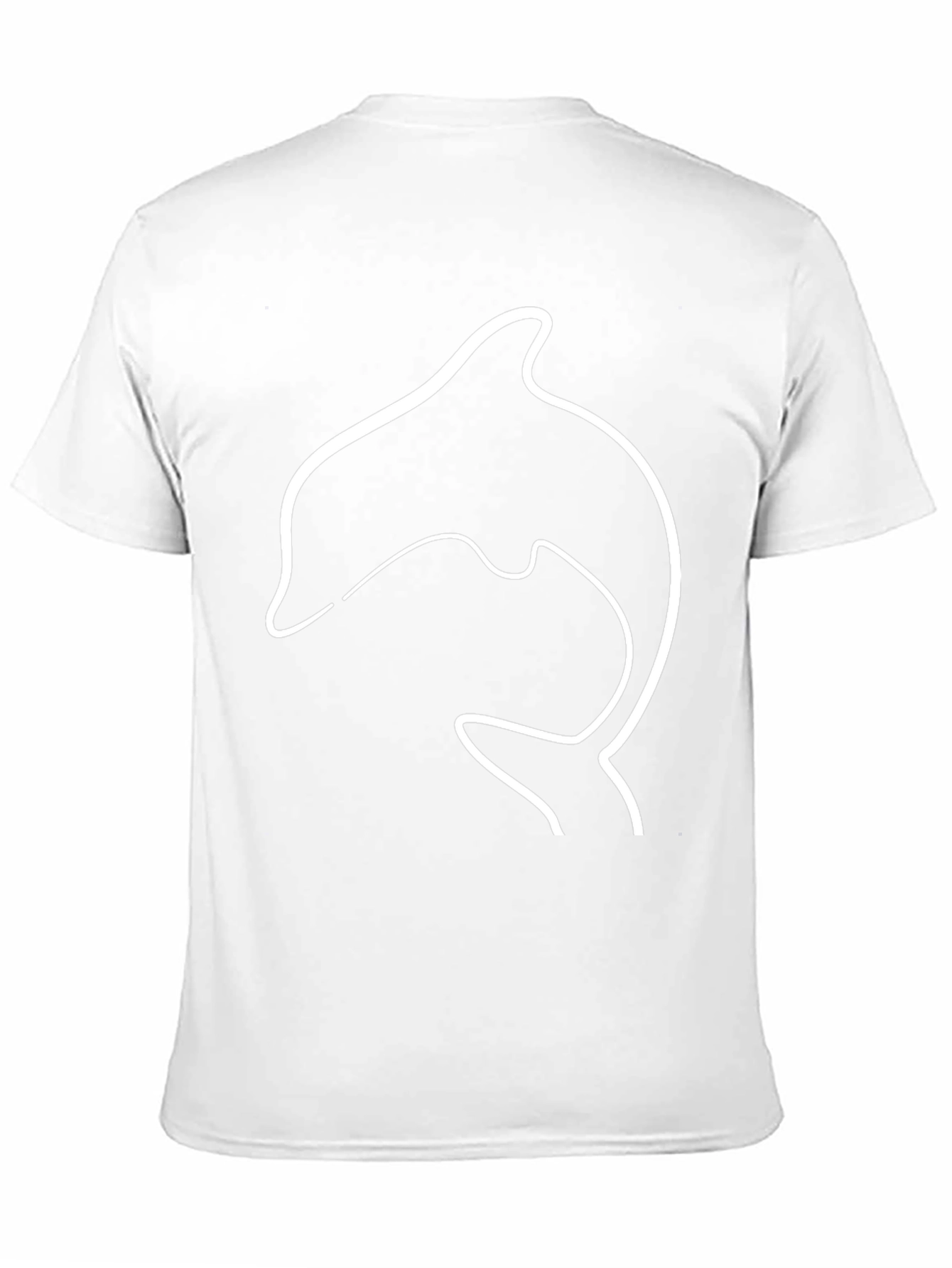 Dolphin Outline Graphic Tee - Black Casual T-Shirt
