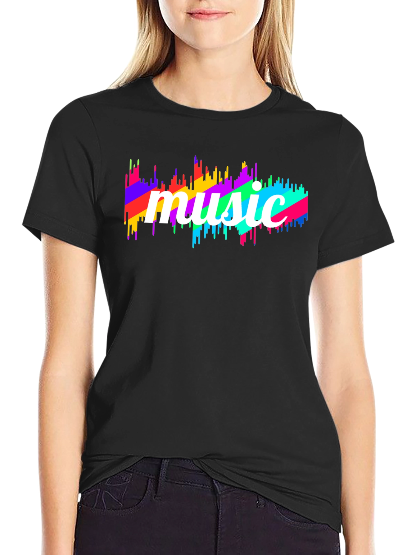 Music Spectrum Graphic Black T-Shirt