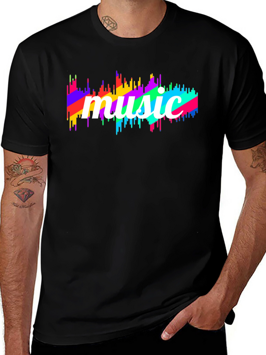 Music Spectrum Graphic Black T-Shirt