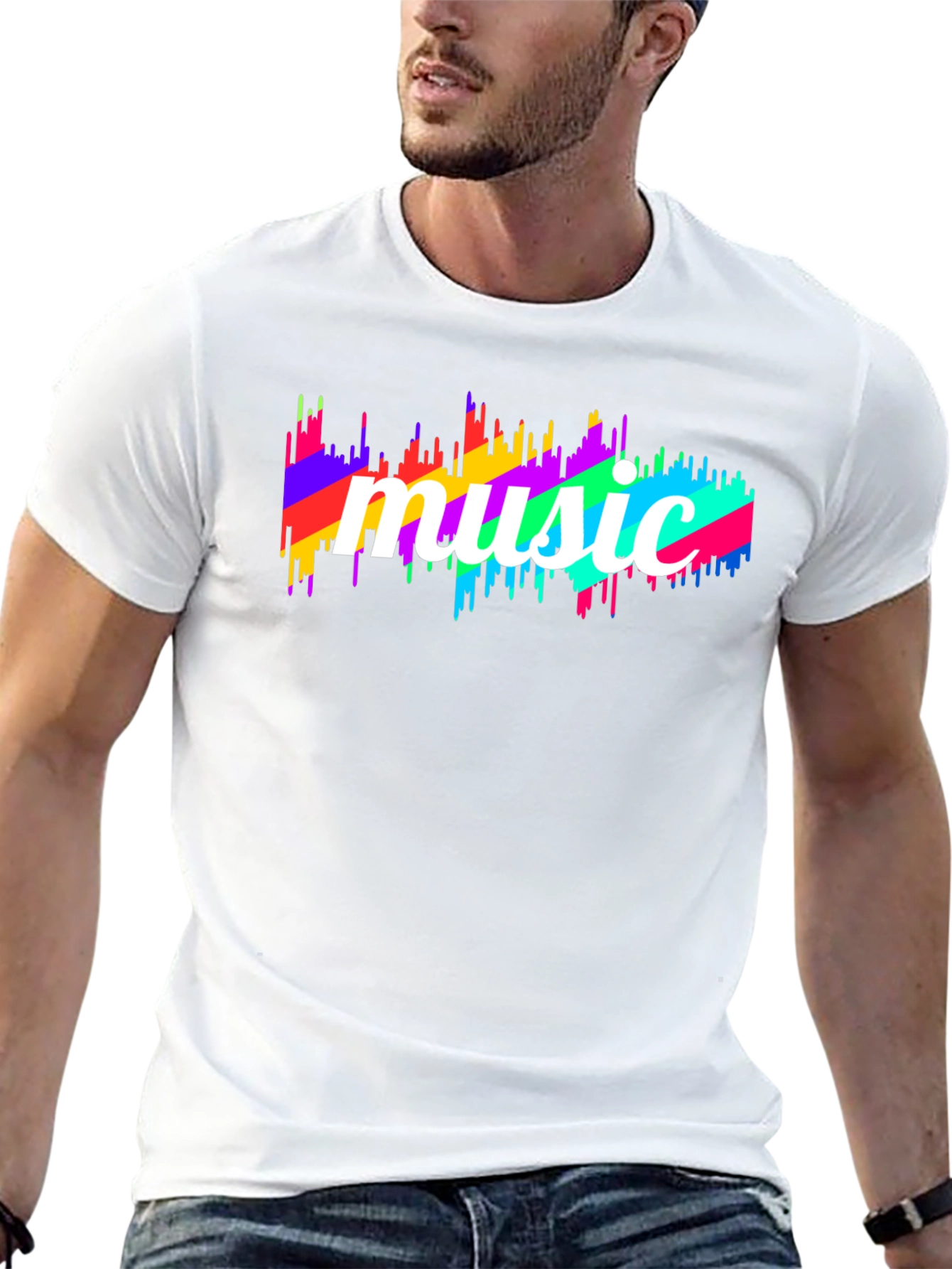Music Spectrum Graphic Black T-Shirt