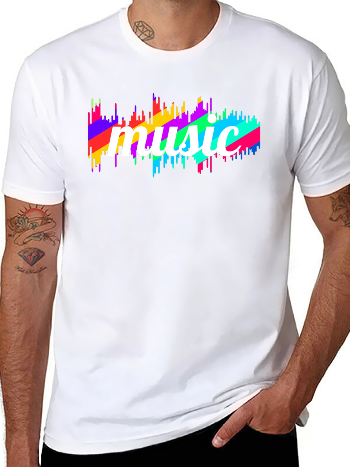 Music Spectrum Graphic Black T-Shirt