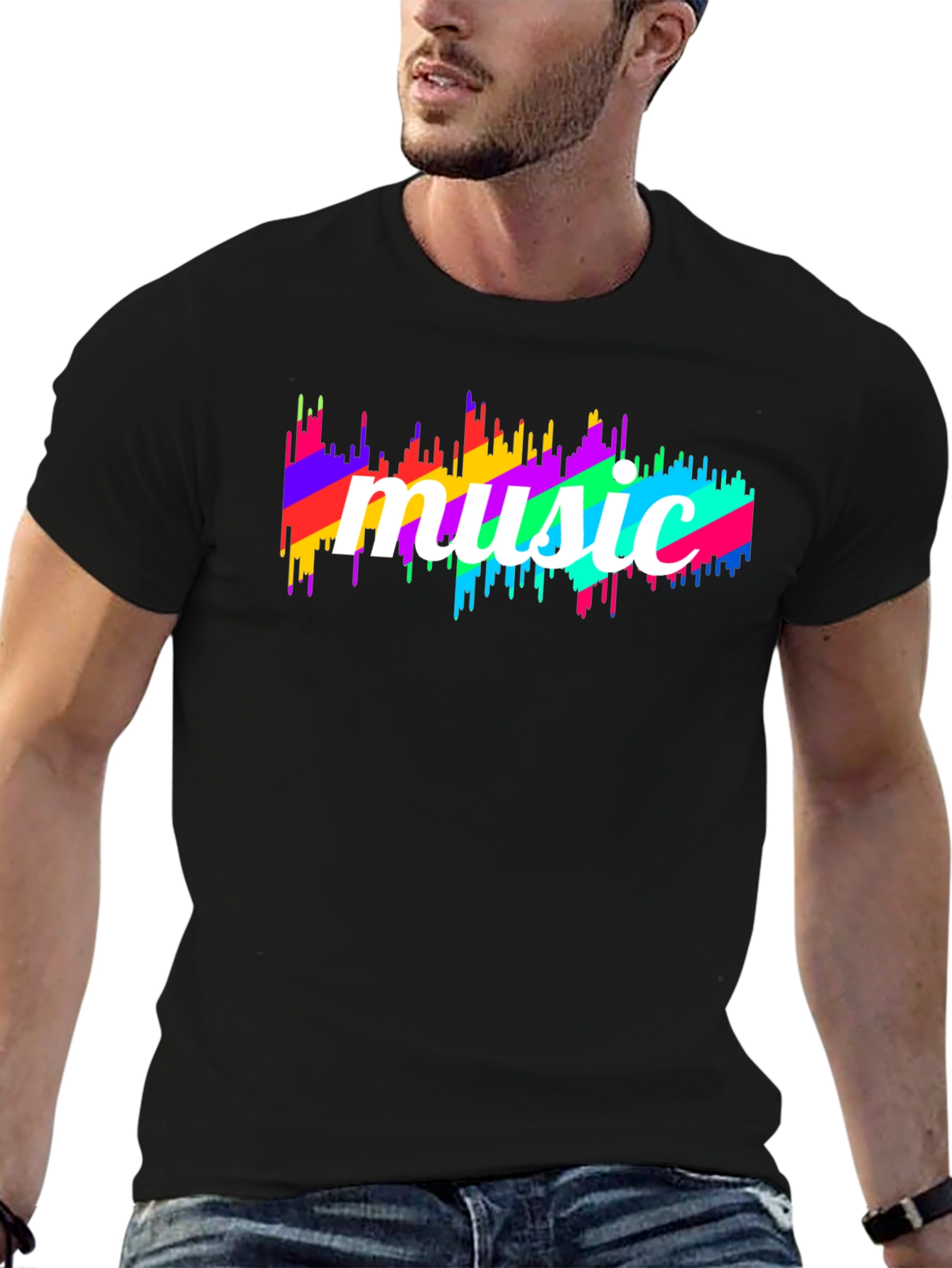 Music Spectrum Graphic Black T-Shirt