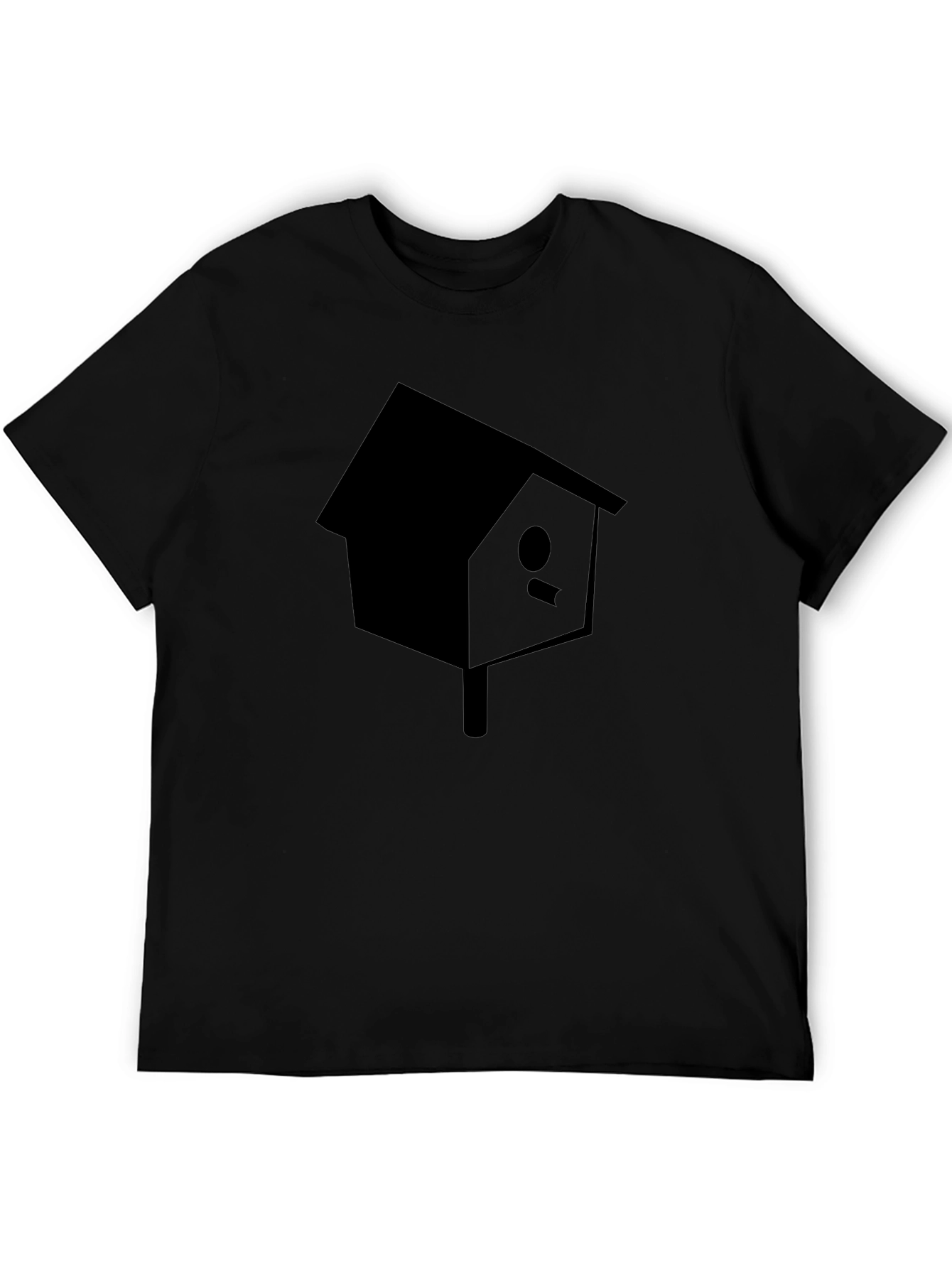 Birdhouse Graphic Tee - Black Cotton Casual T-Shirt